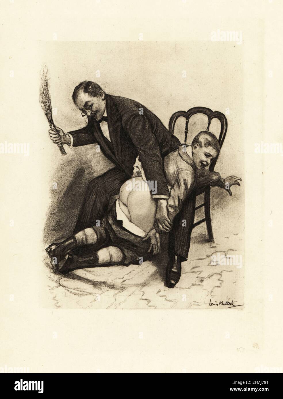 Male spanking art