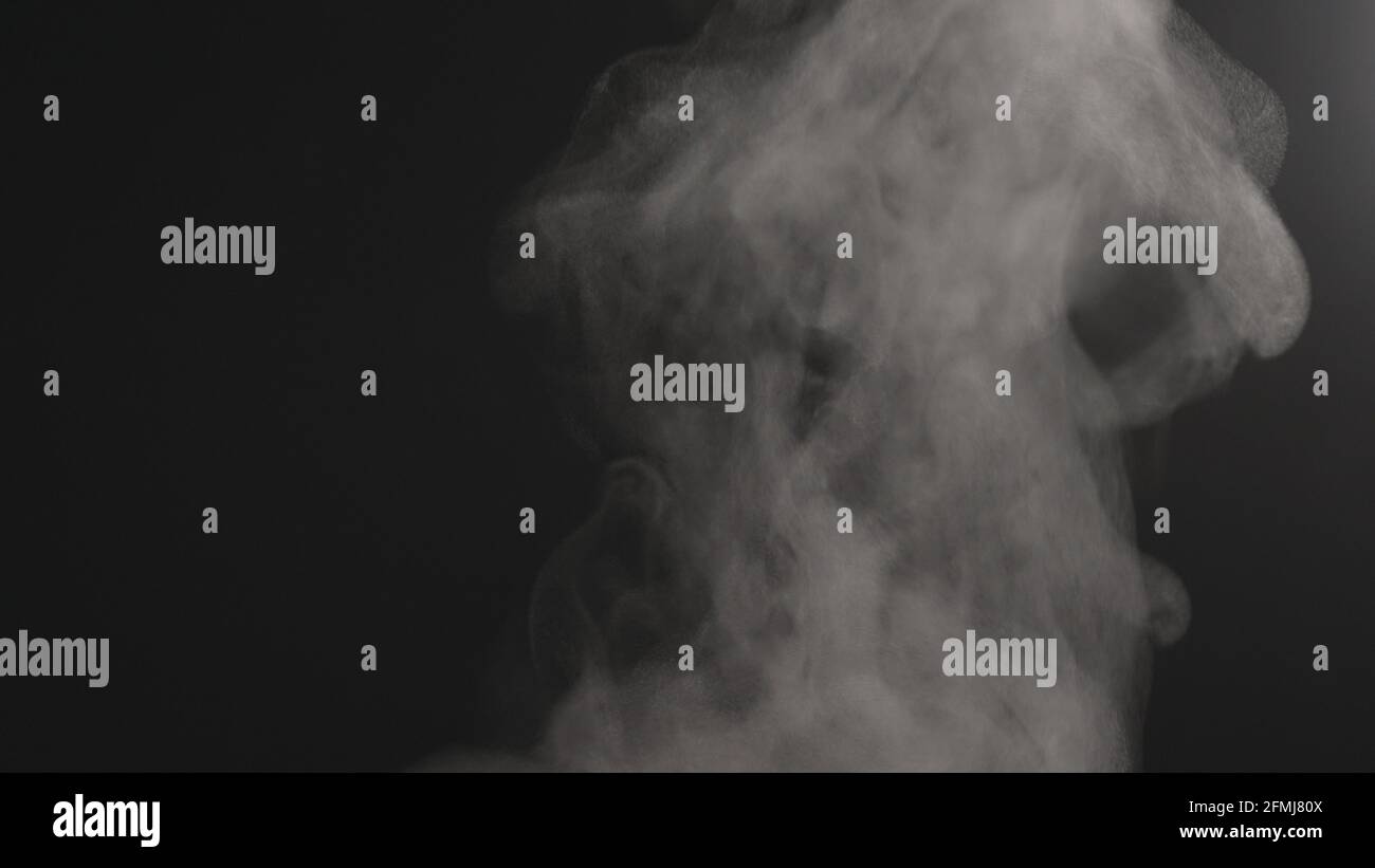 hot water steam rising over black background, wide photo Stock Photo ...