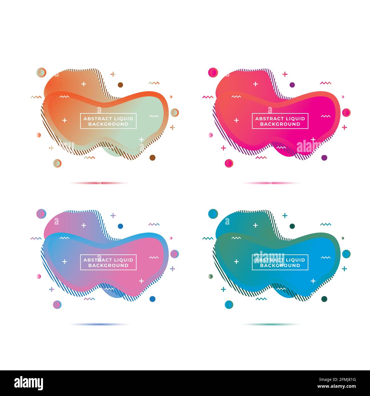 Modern abstract gradient liquid background vector set in four styles ...