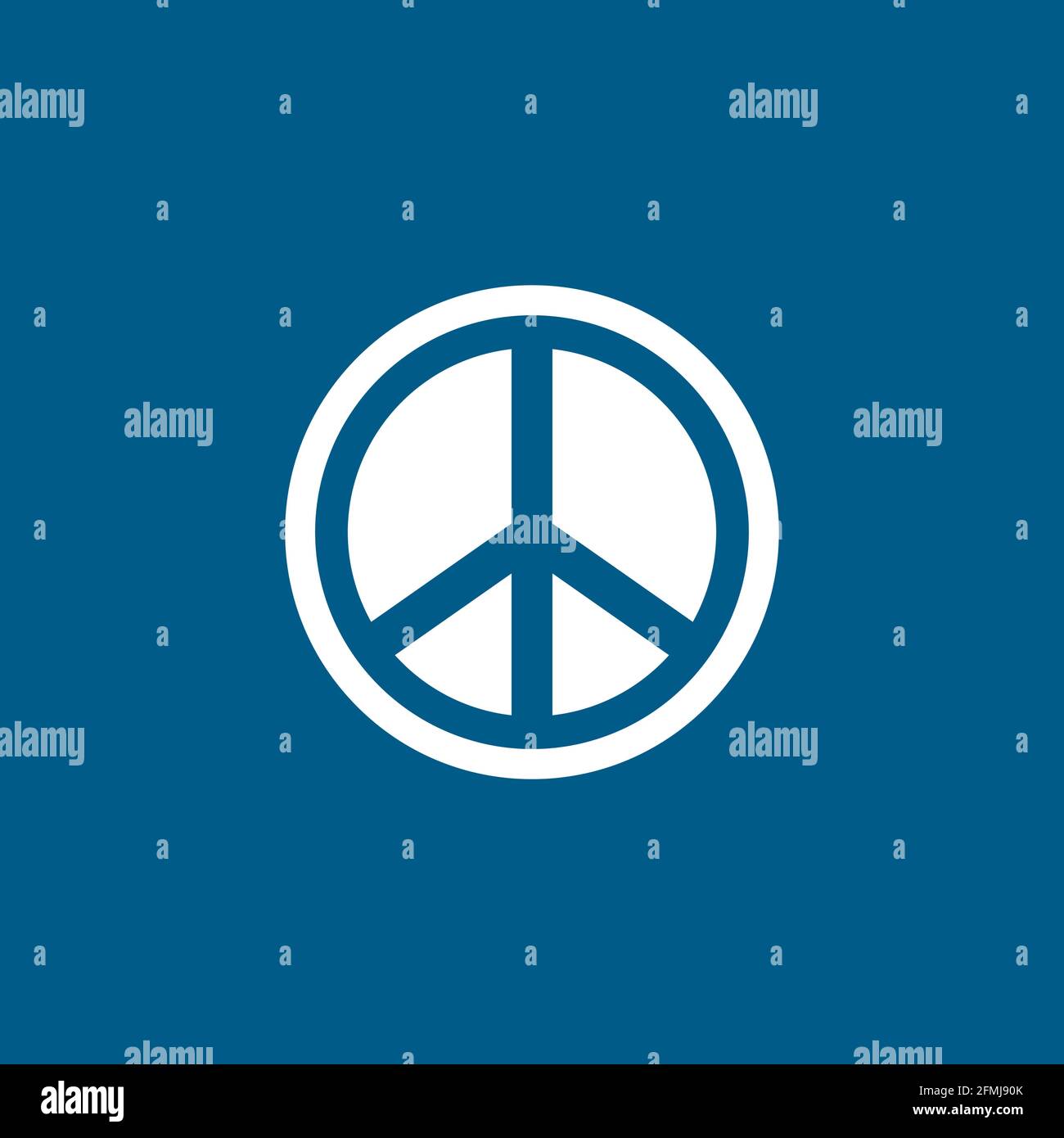 Peace Sign Icon On Blue Background. Blue Flat Style Vector Illustration ...