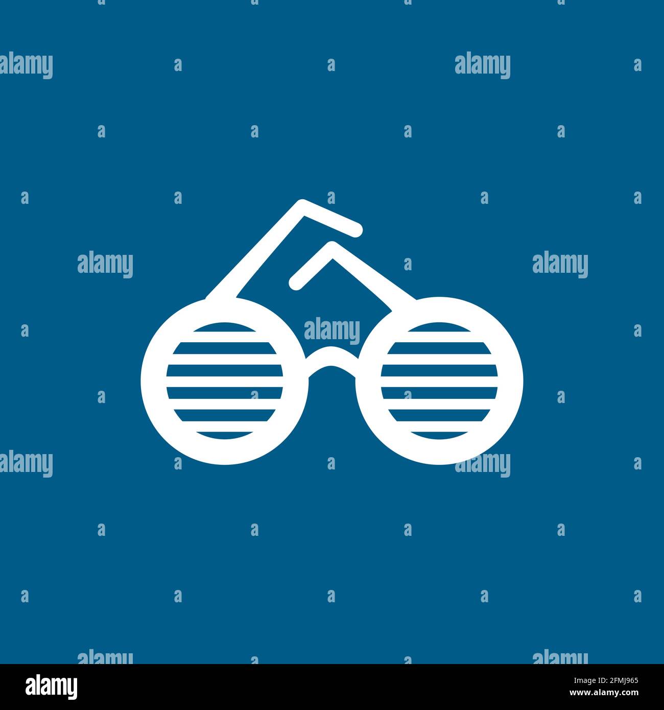 Party Glasses Icon On Blue Background. Blue Flat Style Vector ...