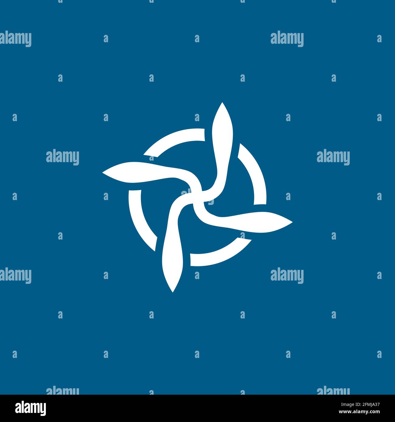 Propeller Icon On Blue Background. Blue Flat Style Vector Illustration ...