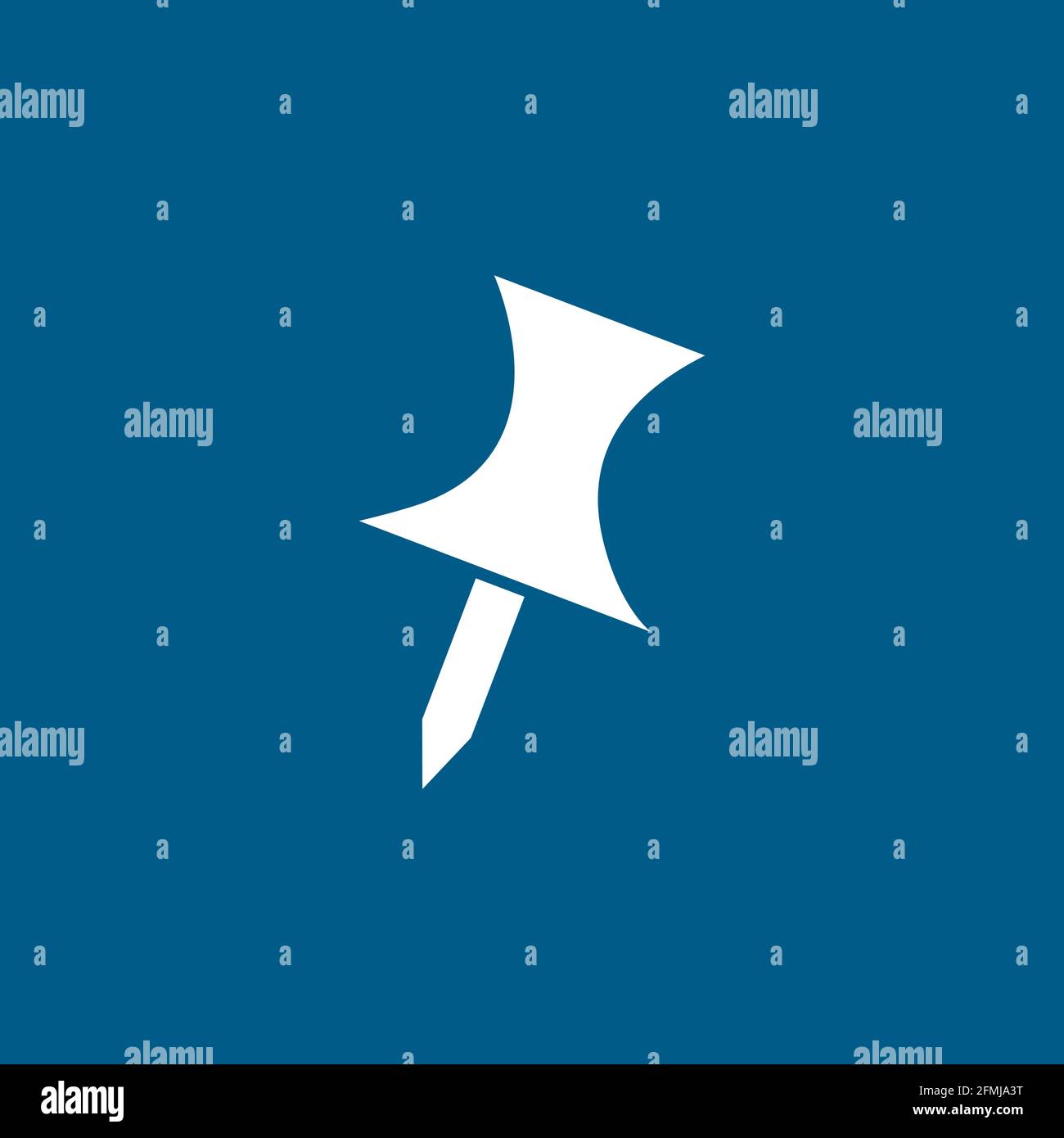 Push Pin Icon On Blue Background. Blue Flat Style Vector Illustration ...