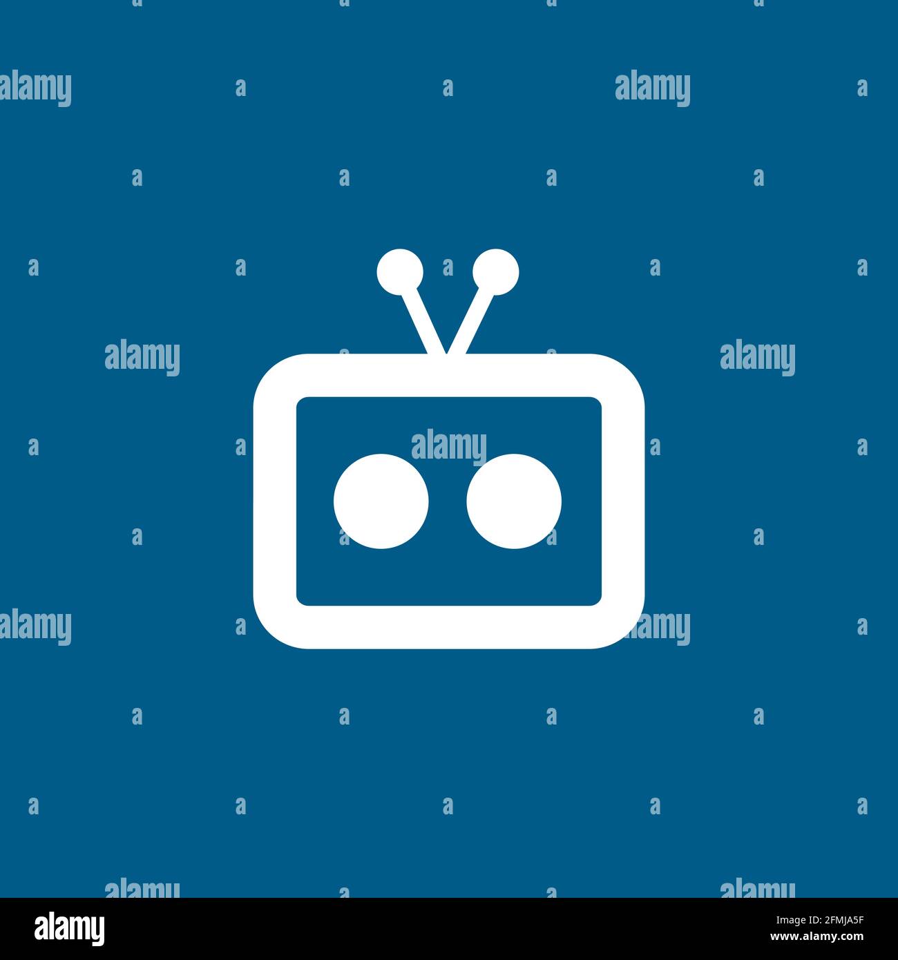 Radio Icon On Blue Background. Blue Flat Style Vector Illustration. Stock Vector