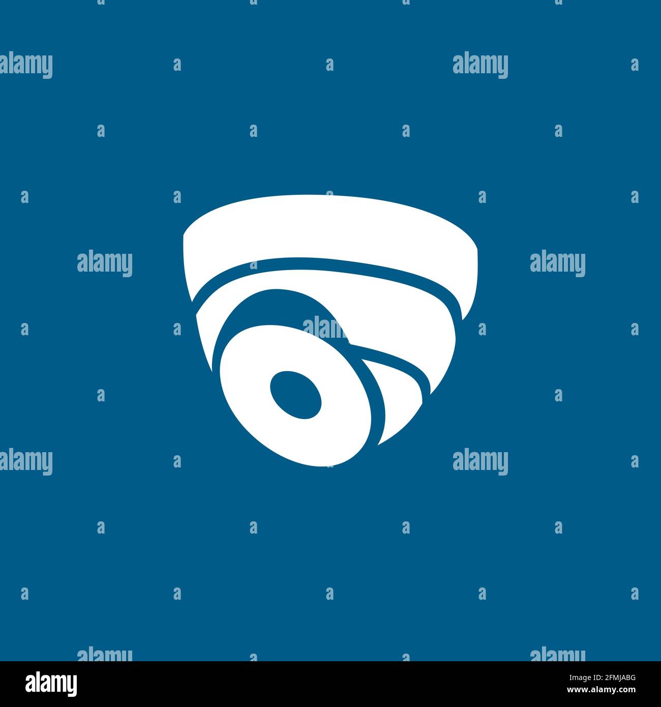 Security Camera Dome Icon On Blue Background. Blue Flat Style Vector Illustration. Stock Vector