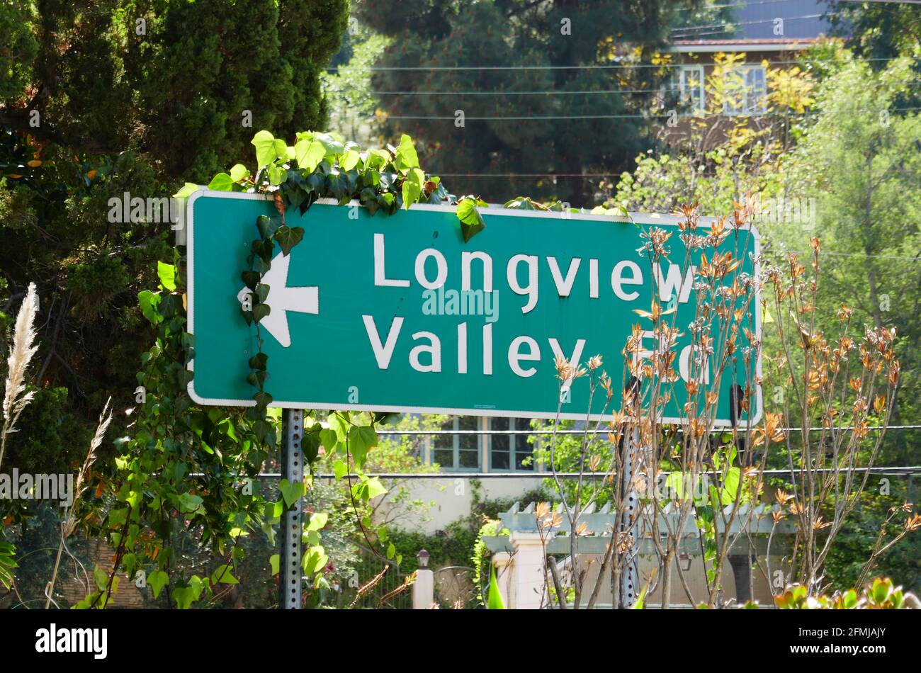 Sherman Oaks, California, USA 9th May 2021 A general view of atmosphere of location where gun was found after Manson Family Murders at Sharon Tate Cielo Drive Home at 3627 Longview Valley Road in Sherman Oaks, California, USA. Photo by Barry King/Alamy Stock Photo Stock Photo