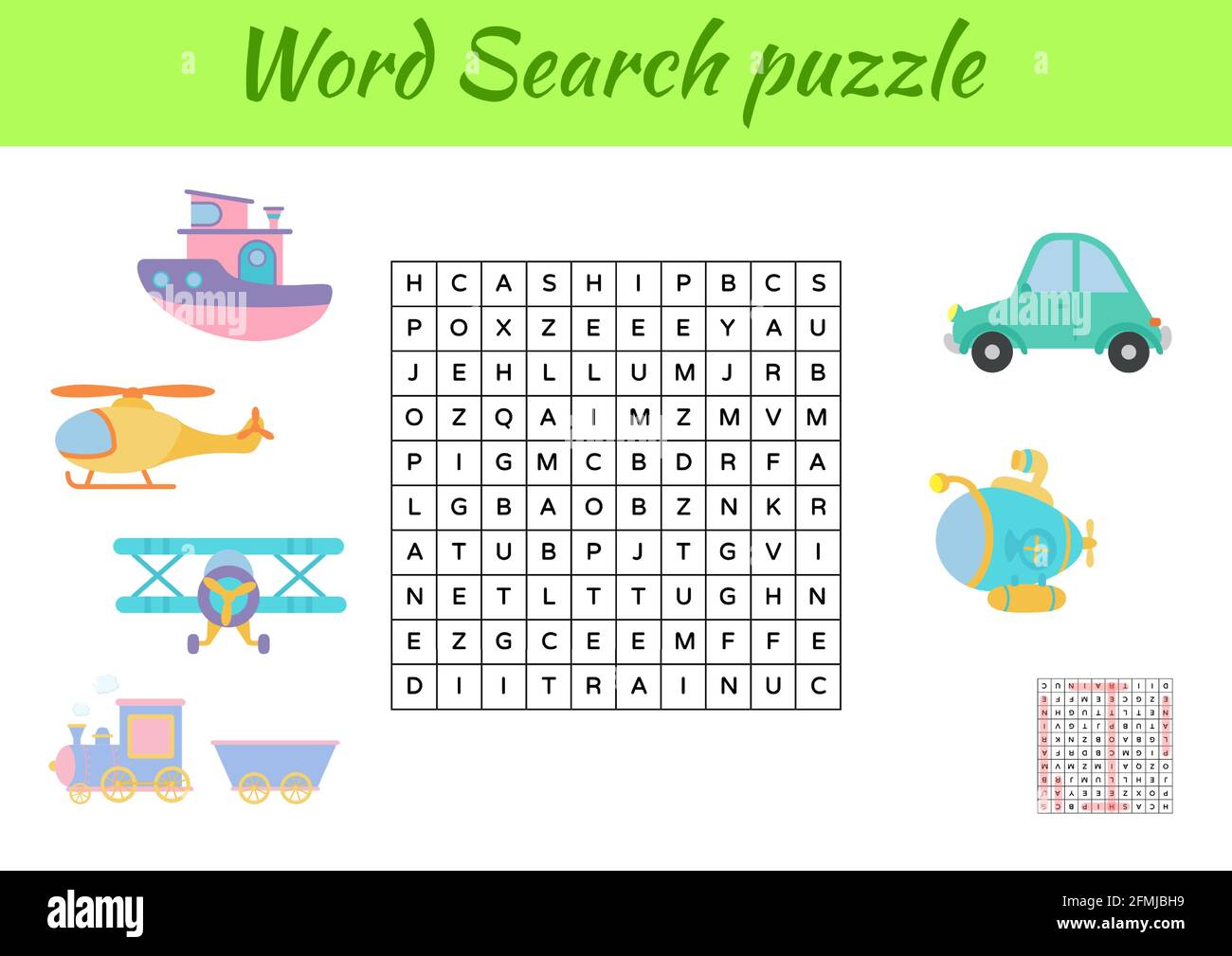Game template word search puzzle of animals for children with pictures ...