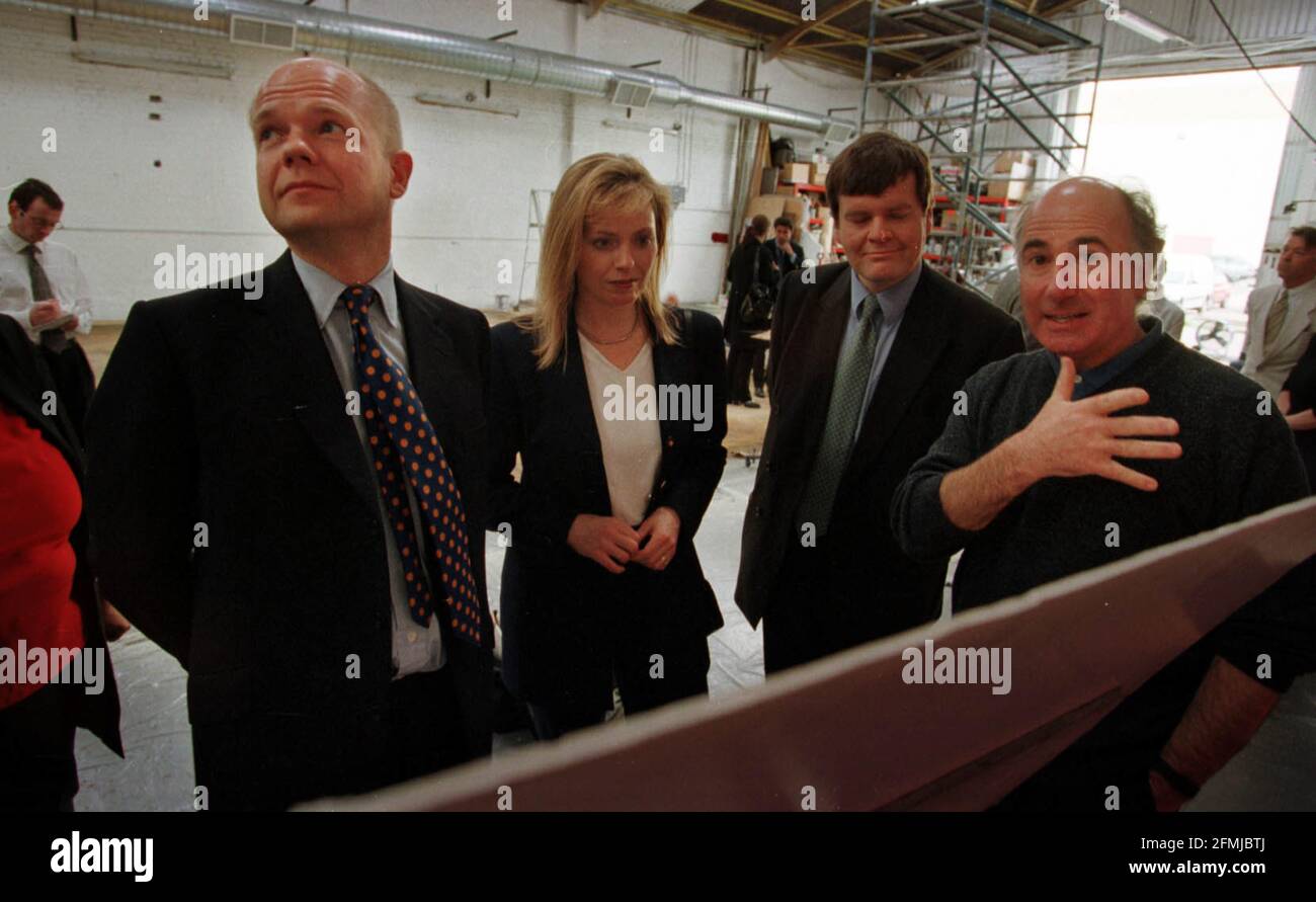 William Hague with his wife Ffion are shown around a set workshop by Chris Clark during their visit to Elstree studios in Borehamwood Stock Photo