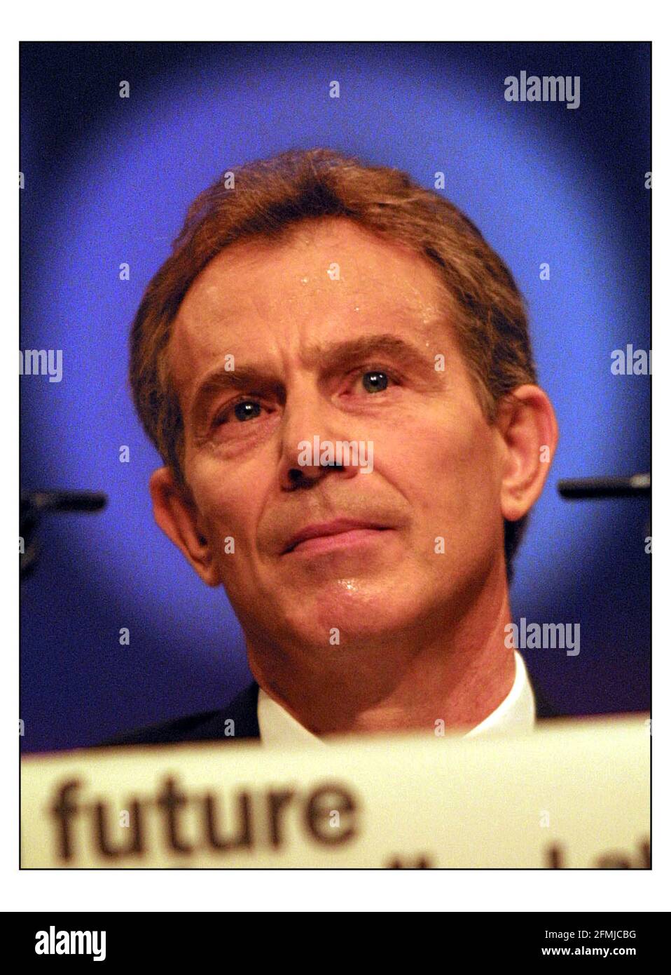 Tony Blair speaks at the Lab Conf. pic David Sandison 30/9/2003 Stock