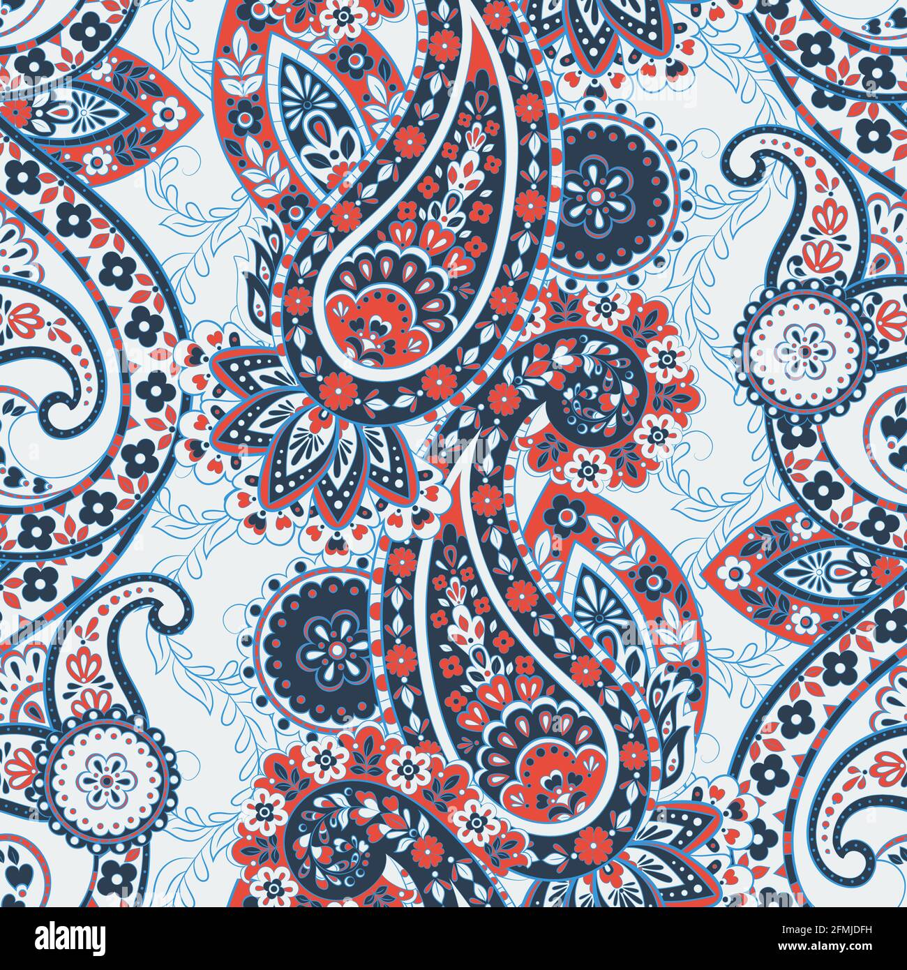 paisley seamless pattern. damask vector background Stock Vector