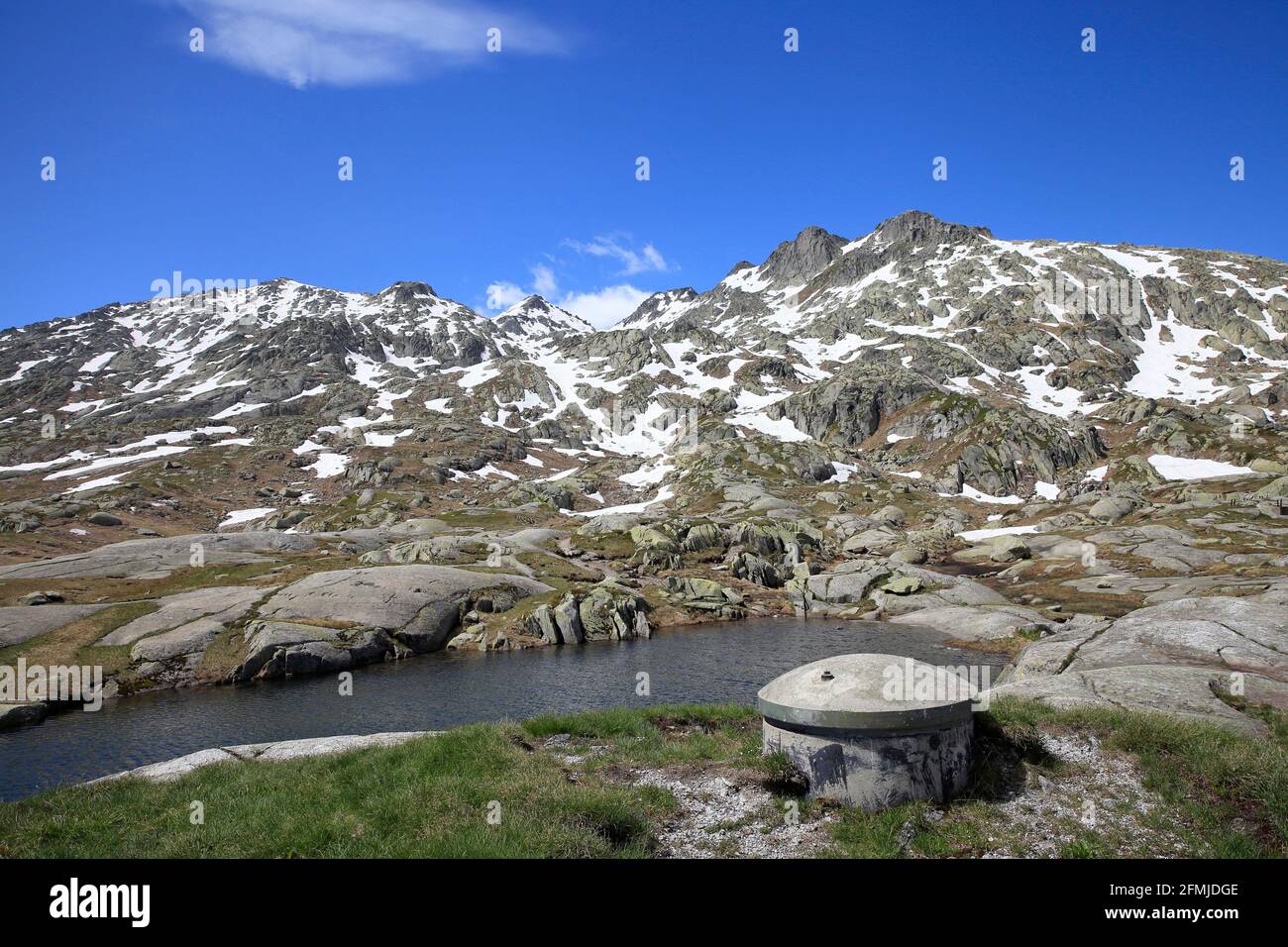 Gotthard alpine pass area in the hart of the swiss alps, Switzerland Stock Photo