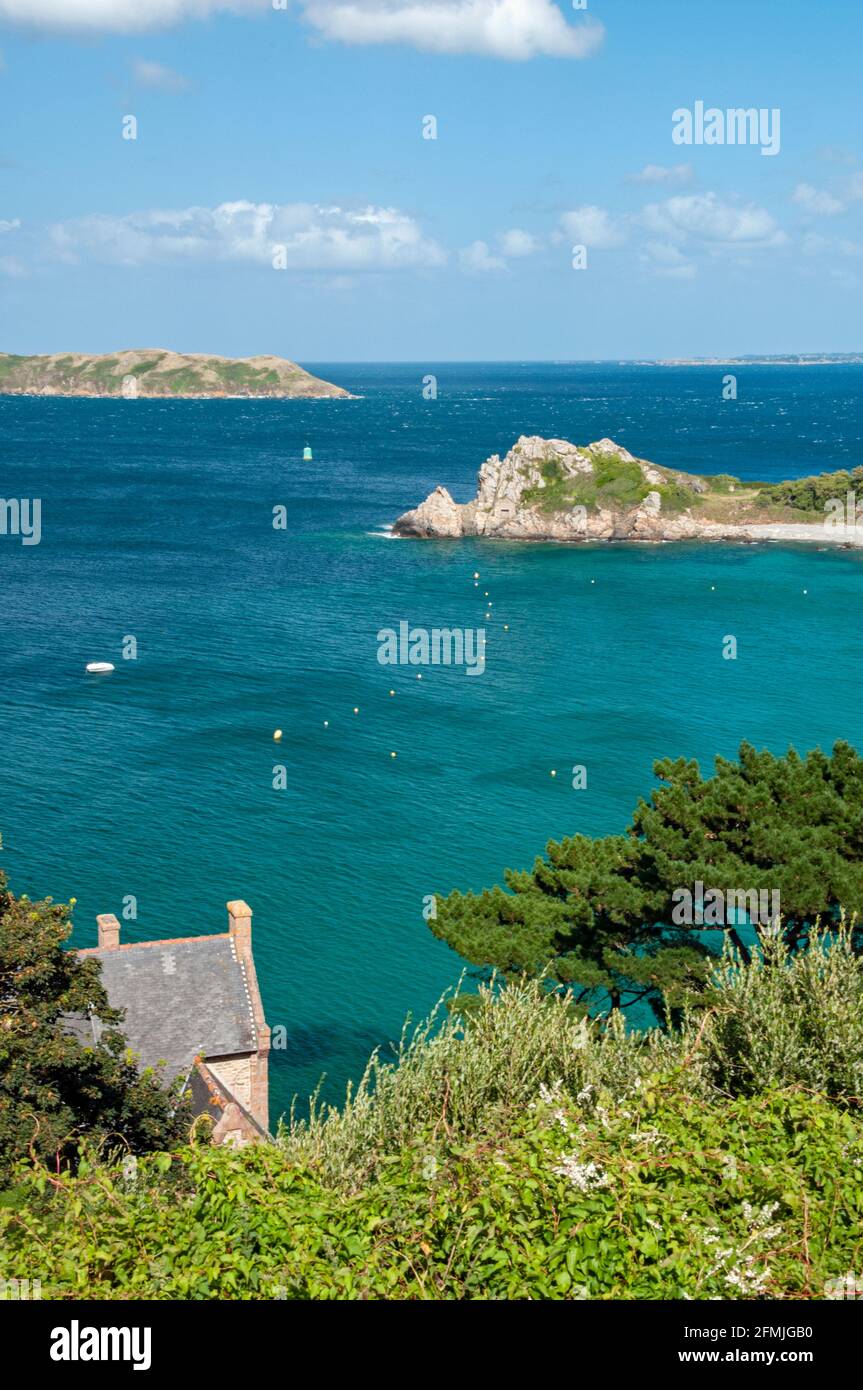 Coastal view near Perros-Guirec town, Cotes d'Armor (22), Brittany region, France Stock Photo