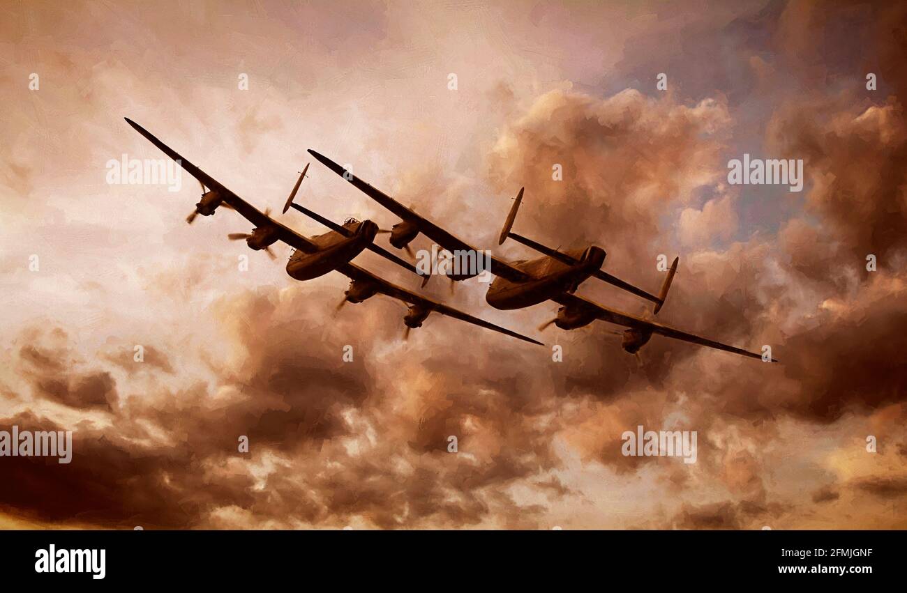 World War 2 Plane Silhouette High Resolution Stock Photography and