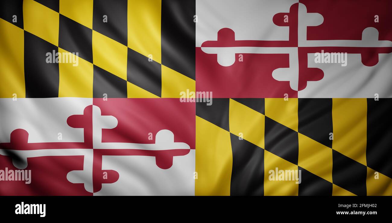 3d rendering of a detailed Maryland USA State flag Stock Photo - Alamy