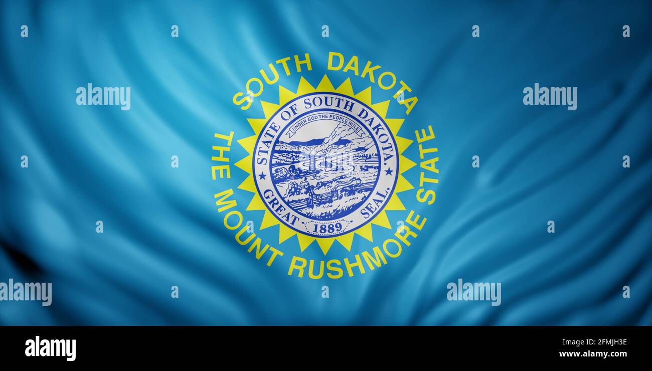 3d rendering of a detailed South Dakota USA State flag Stock Photo
