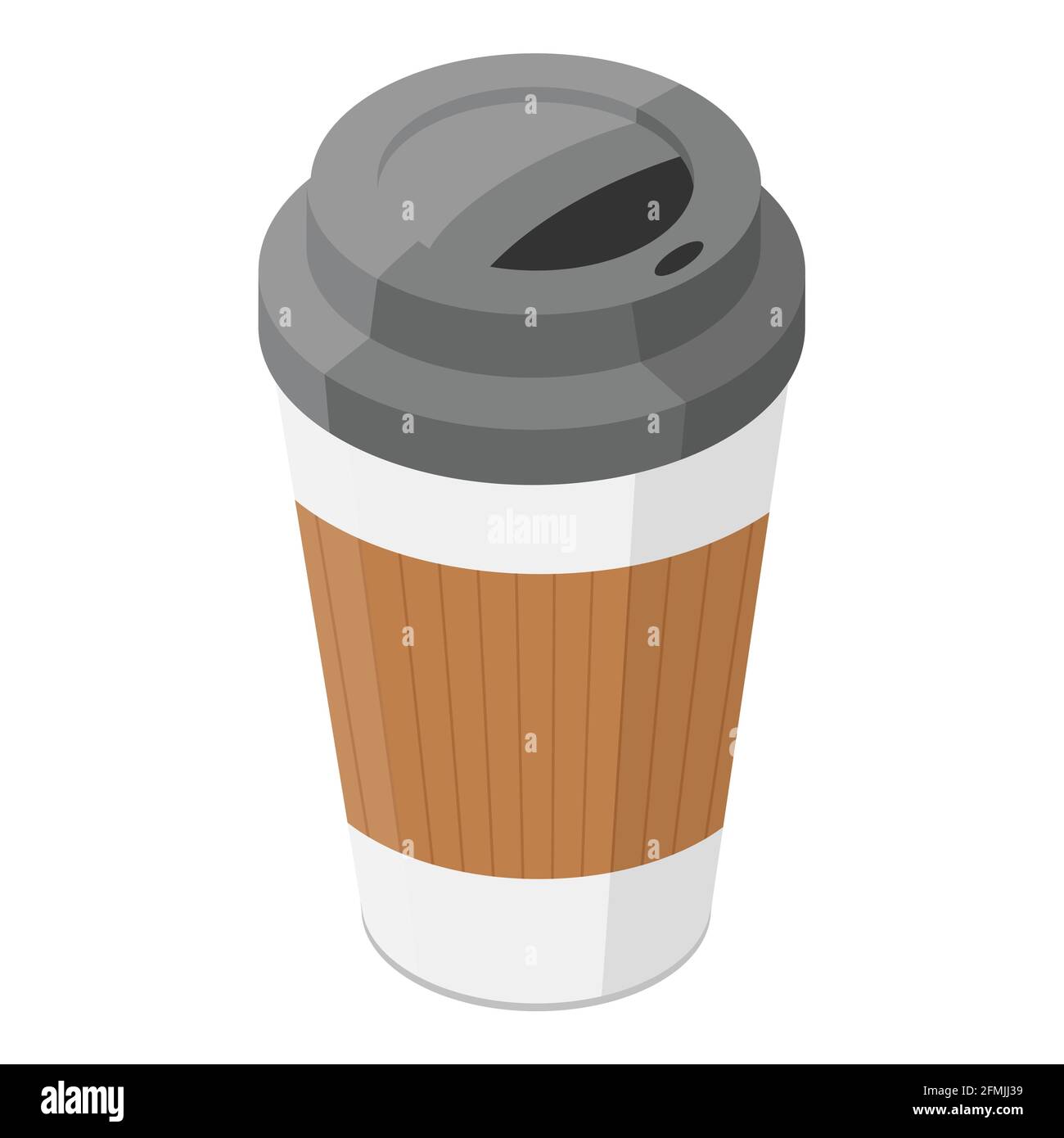 Vector illustration disposable coffee cup icon isolated on white ...