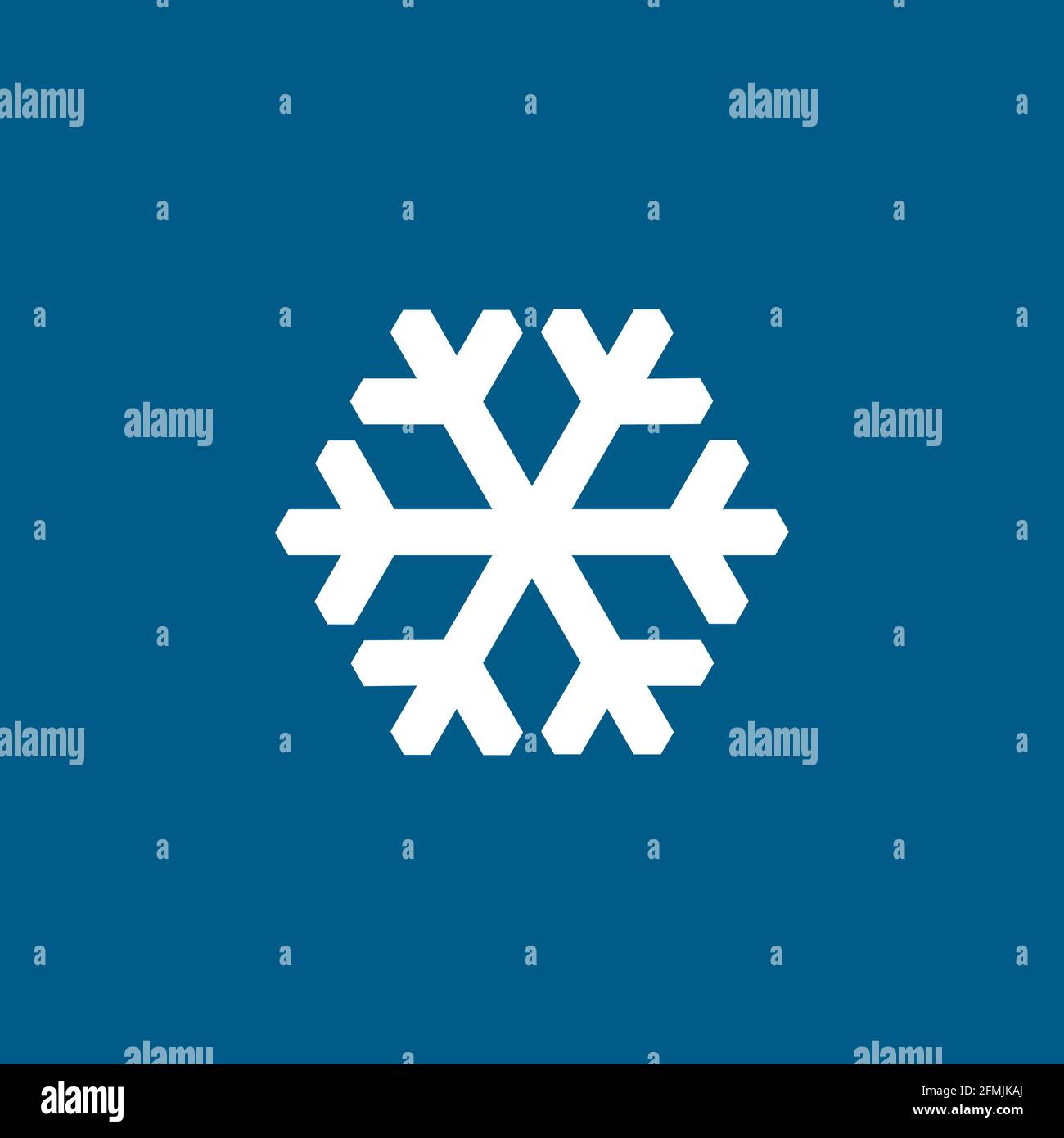 Snowflake Icon On Blue Background. Blue Flat Style Vector Illustration ...
