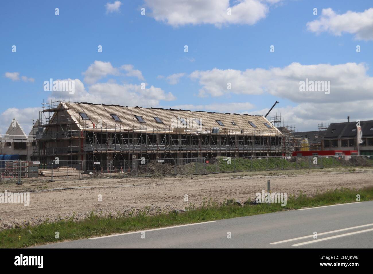 construction of houses in area called Triangel in Waddixveen Stock Photo