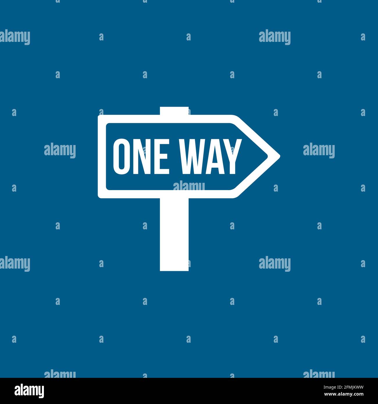 Signpost Icon On Blue Background. Blue Flat Style Vector Illustration. Stock Vector