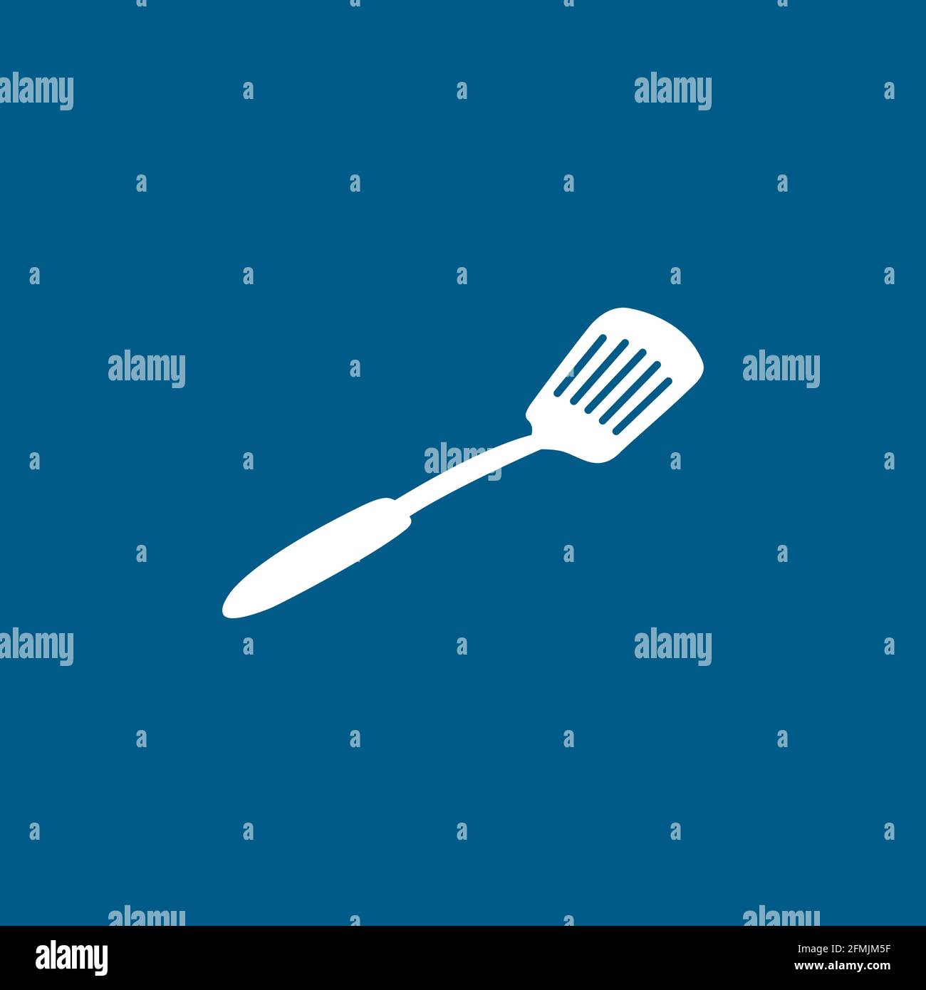 Spatula Icon On Blue Background. Blue Flat Style Vector Illustration. Stock Vector