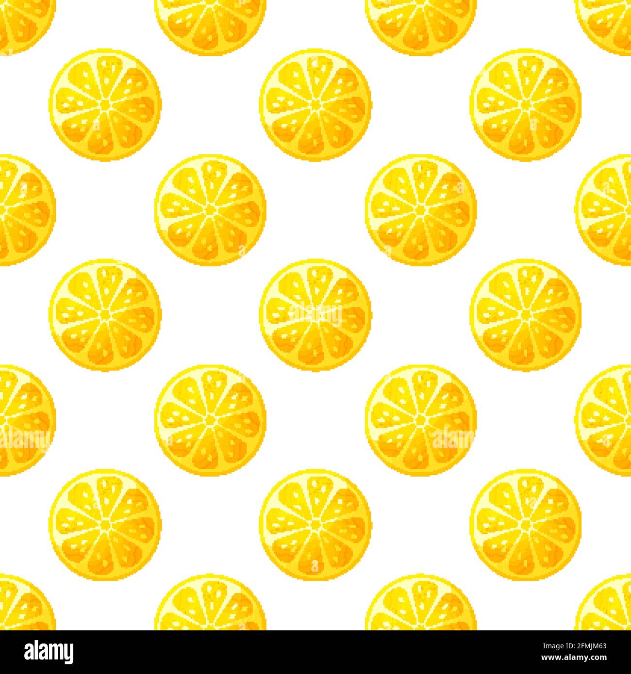 Seamless pattern with lemon slices. Vector background with citrus fruit ...