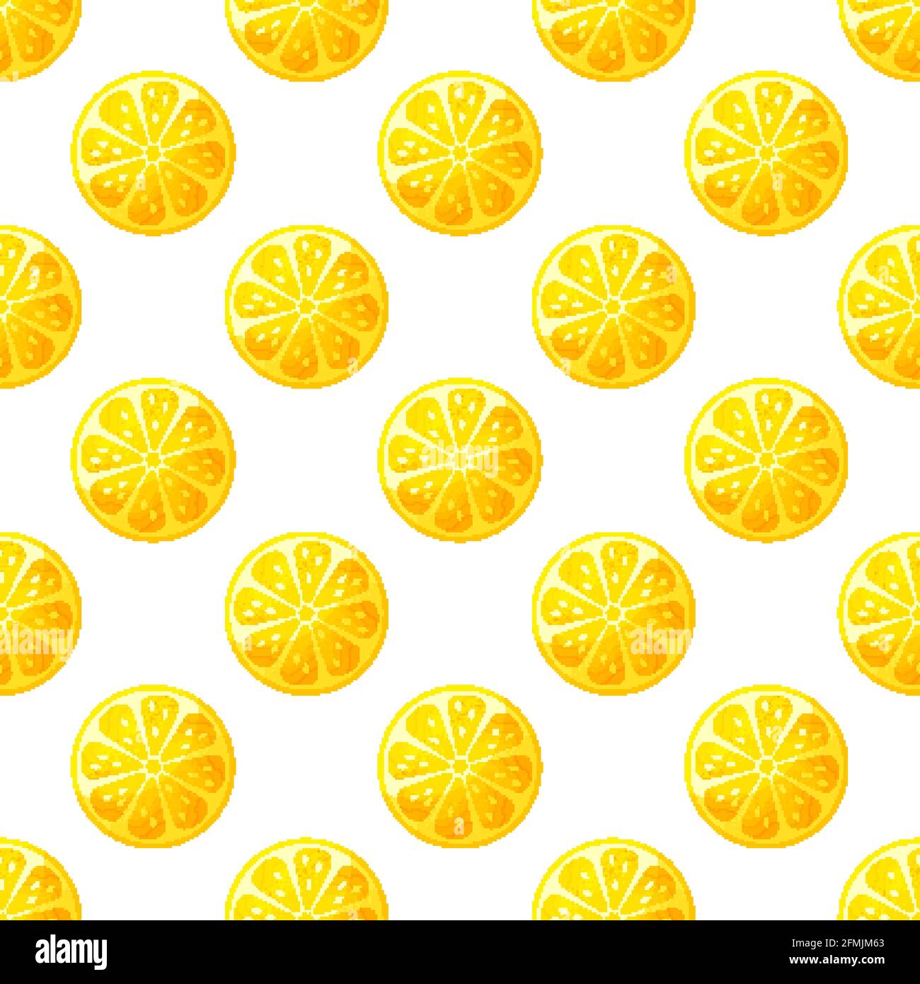 Seamless pattern with lemon slices. Vector background with citrus fruit. Stock Vector