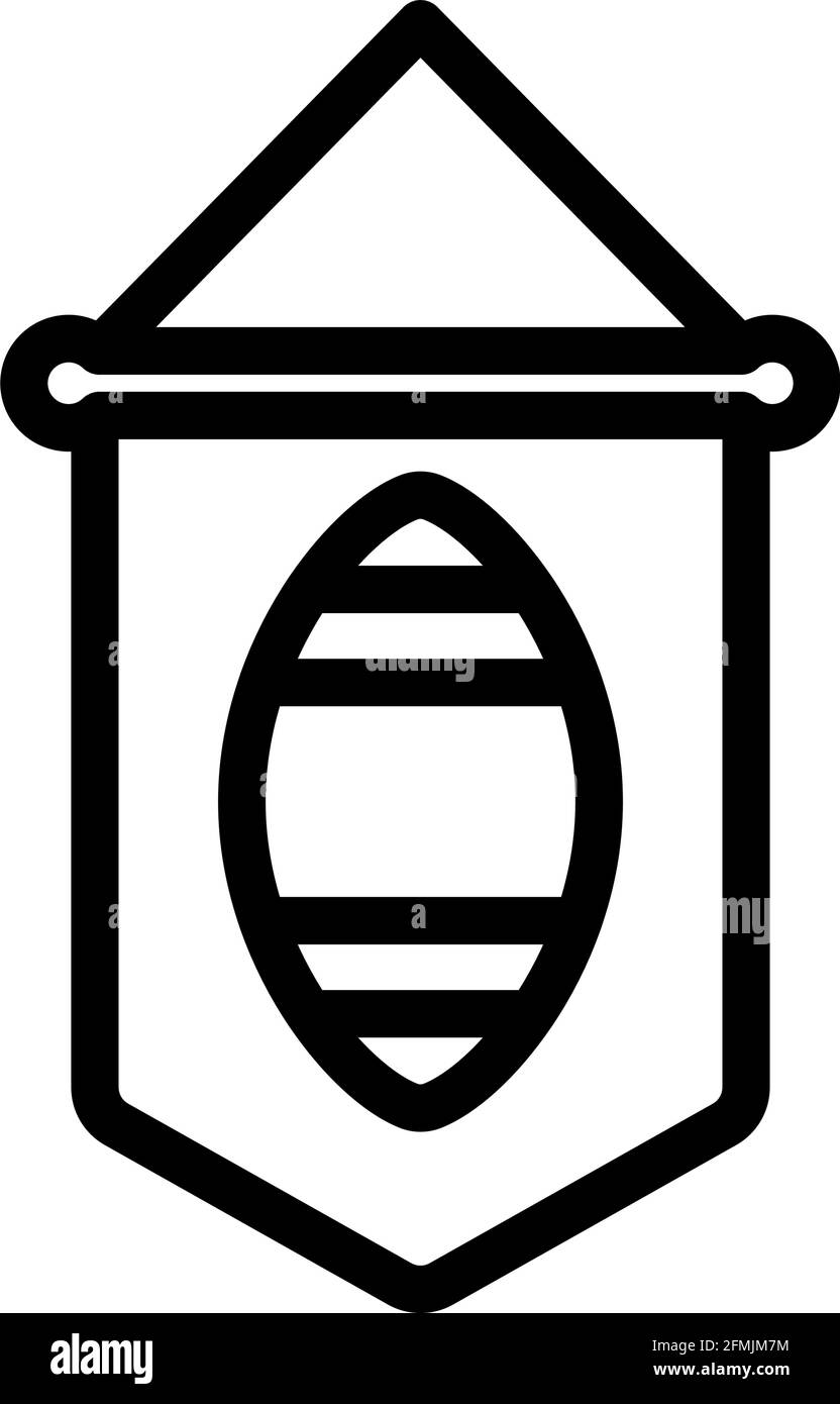 American Football Pennant Icon. Editable Bold Outline Design. Vector ...