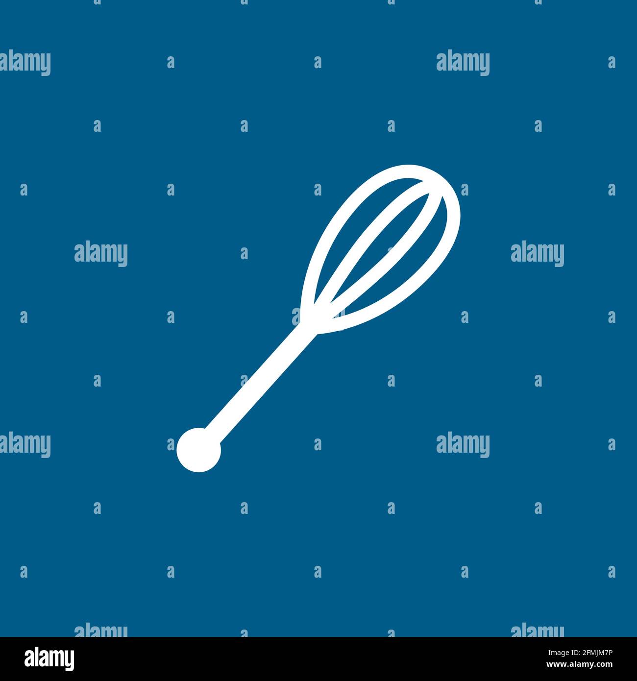 Whisk Icon On Blue Background. Blue Flat Style Vector Illustration