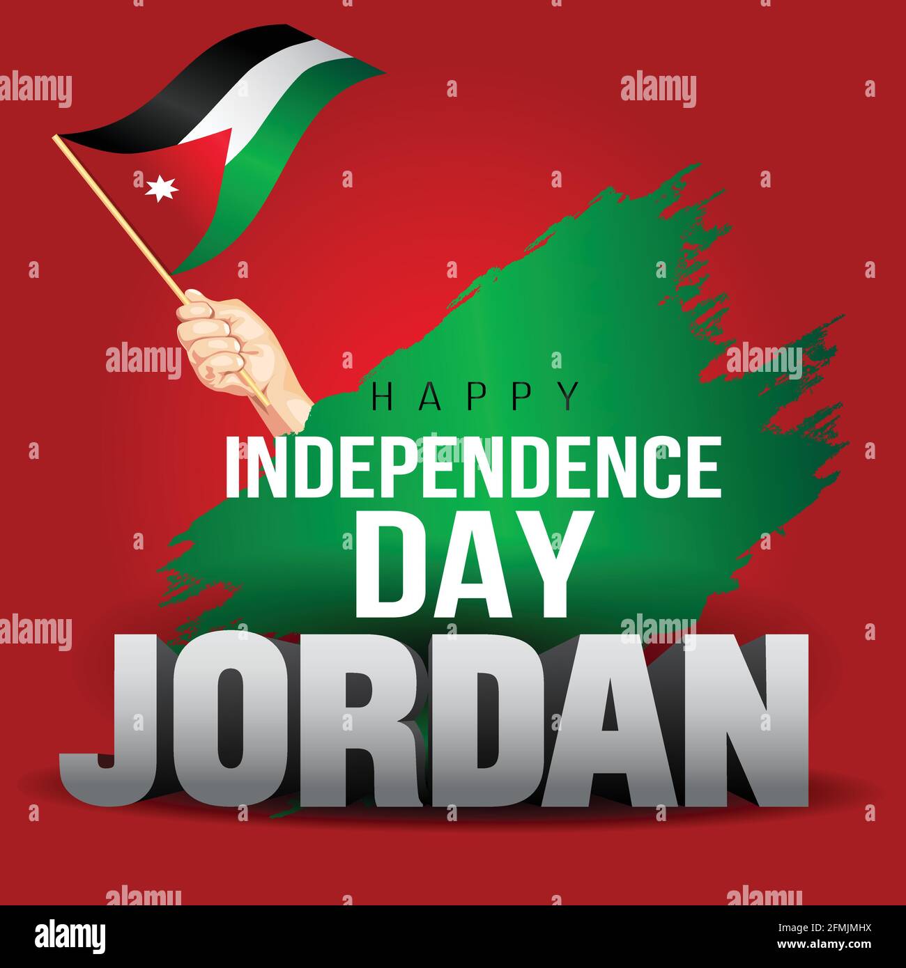 Happy Independence Day Jordan Vector Template Design Illustration. man