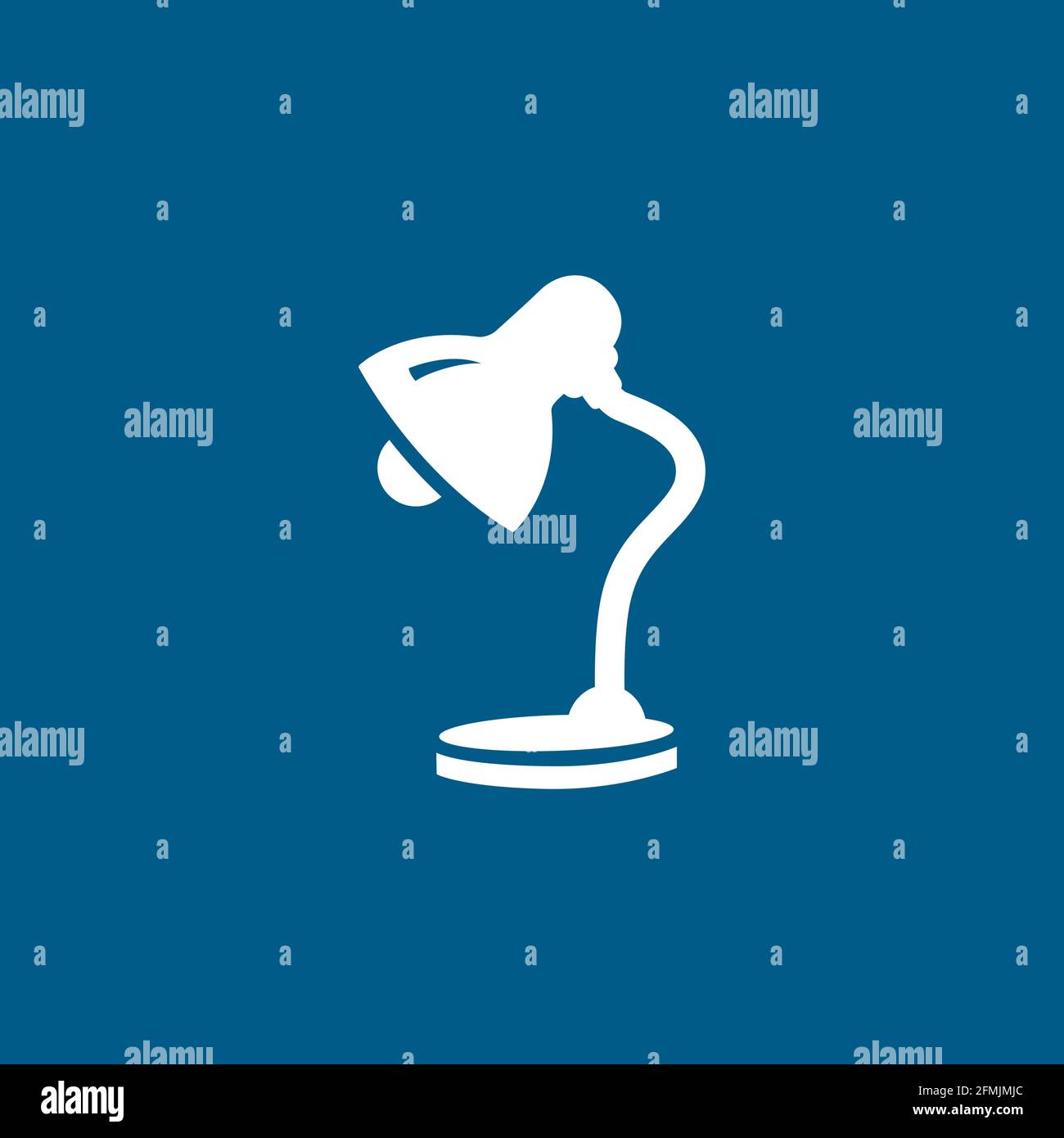 Table Lamp Icon On Blue Background. Blue Flat Style Vector Illustration. Stock Vector