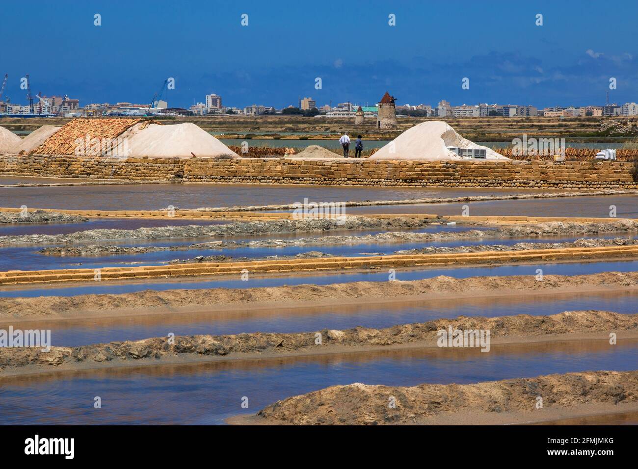 Italy, Sicily, Trapani, Nature Reserve of Salines Stock Photo