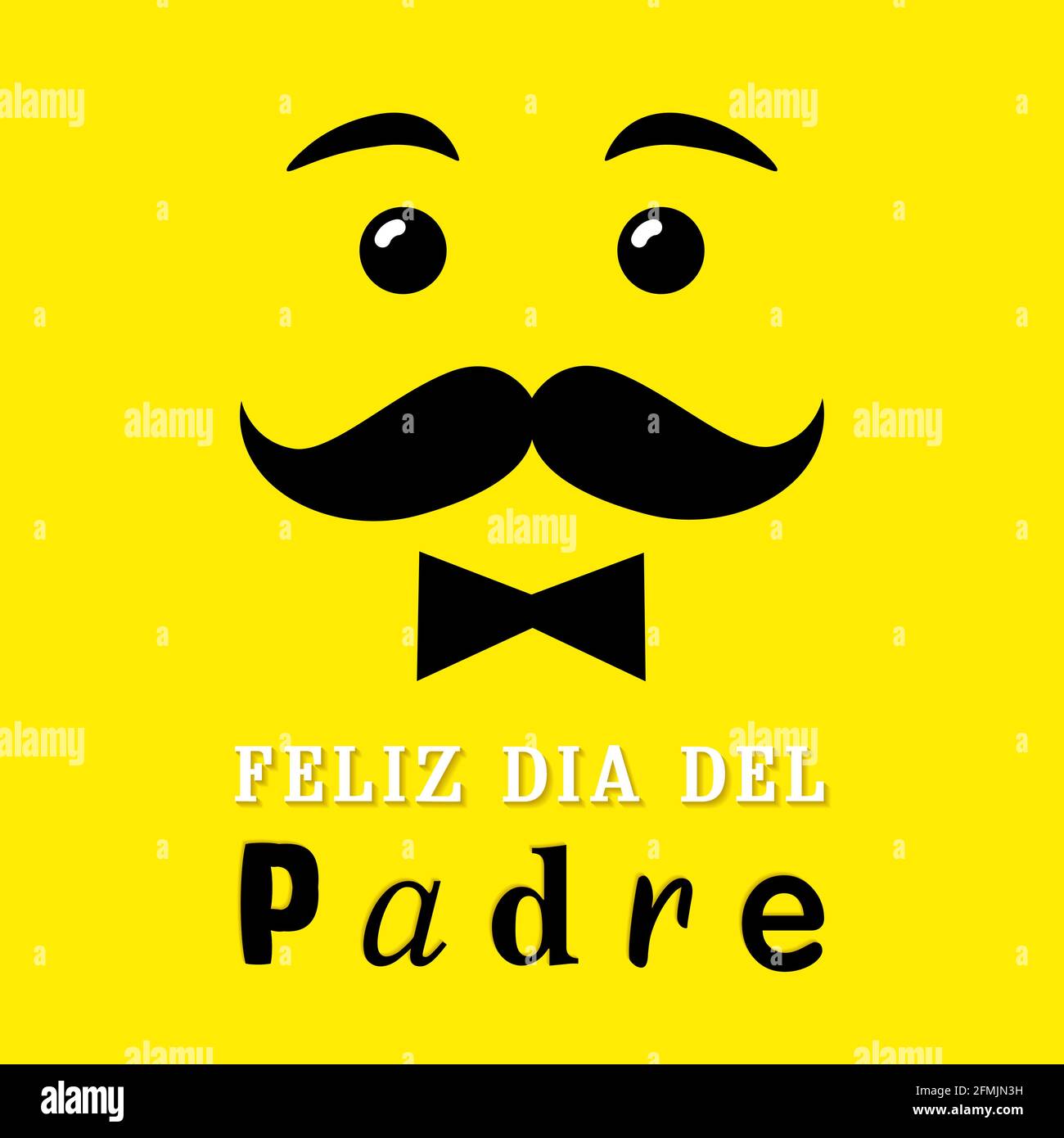 Smile emoji with Spanish lettering Feliz dia del Padre, translate