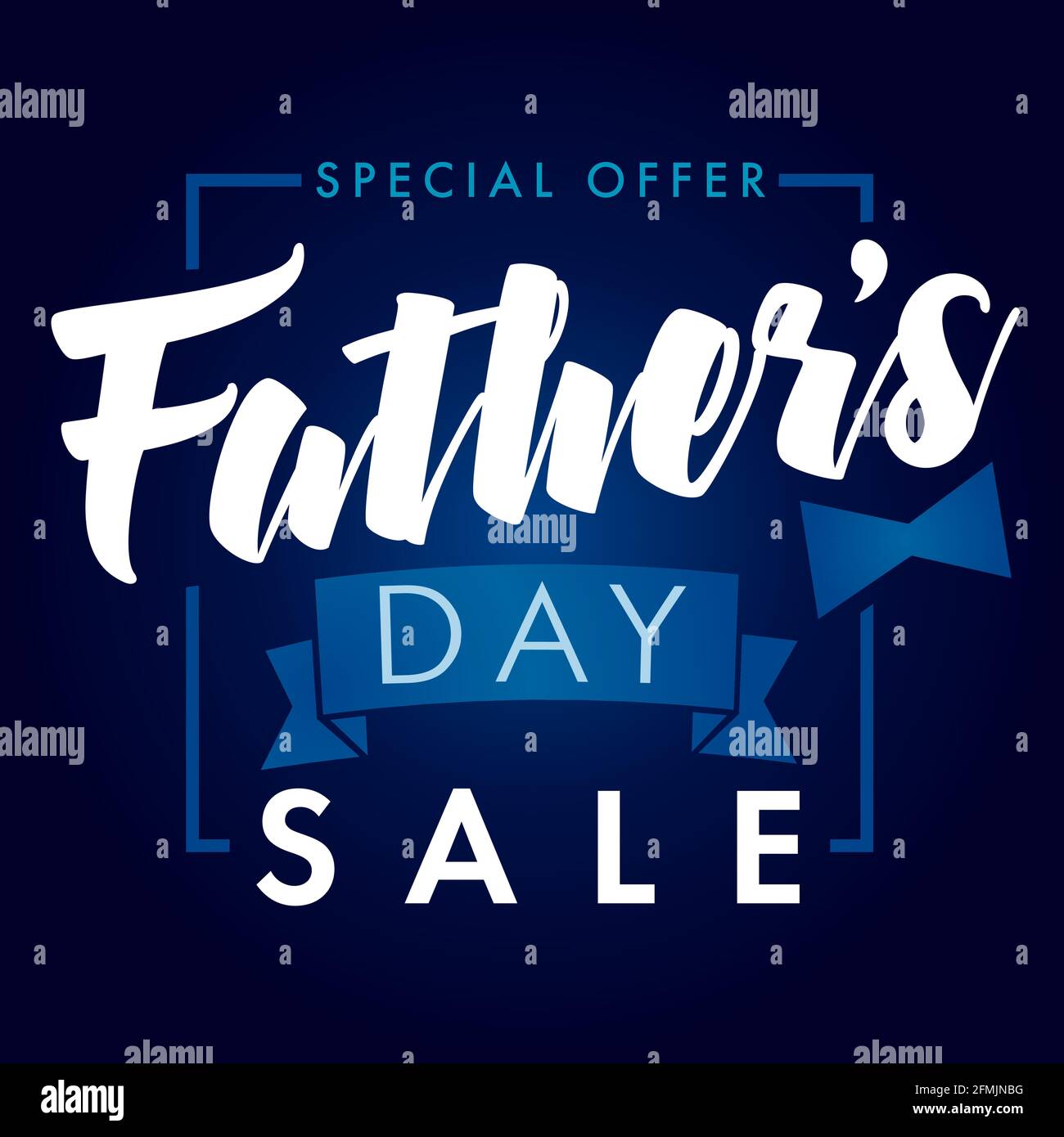 Happy father's day sale. White, black, blue colored postcard. Happy