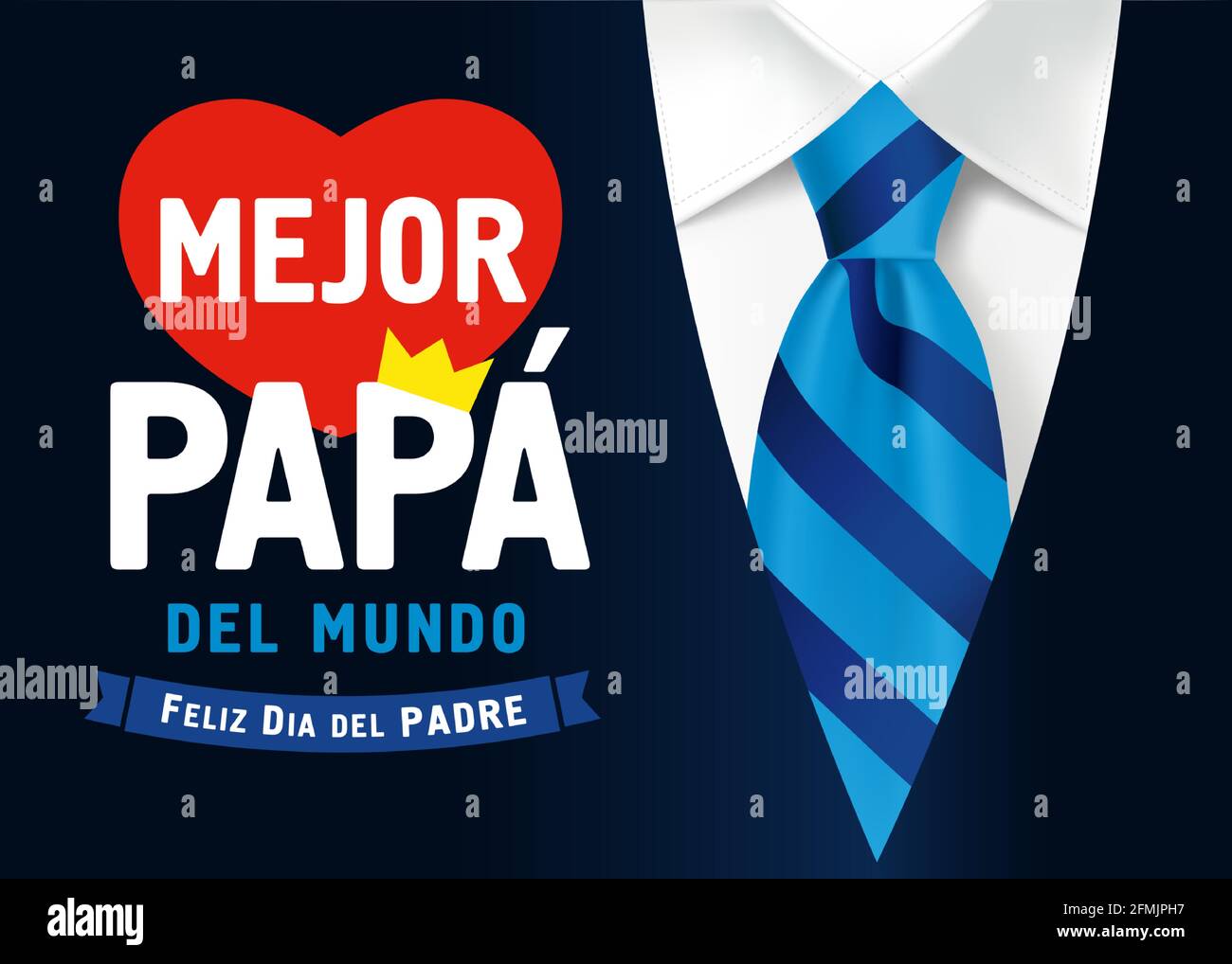 El Mejor Papa del mundo, Feliz dia del Padre spanish text, translate - I love you Dad, Happy fathers day. Father day vector illustration with letterin Stock Vector