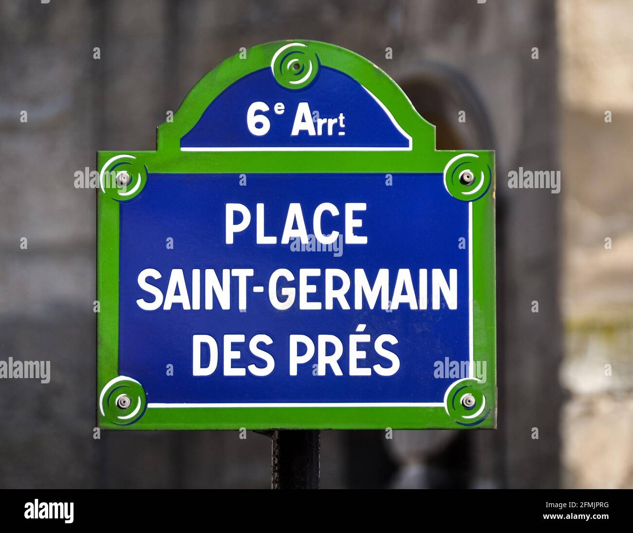 Place Saint-Germain des Prés street sign in Paris, France Stock Photo