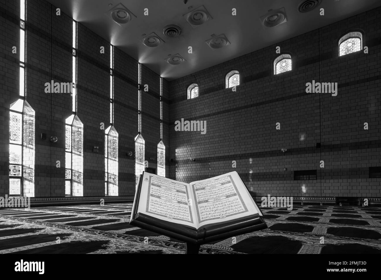 The Holy Quran inside the Mosque. Dammam Masjid, Saudi Arabia Stock Photo