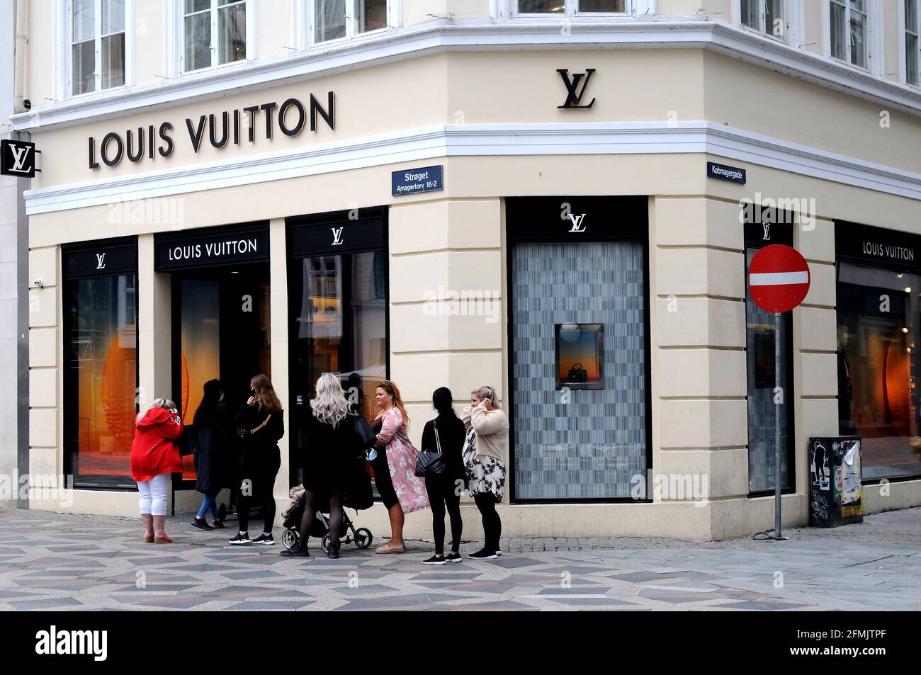 Copenhagen, Denmark. 2021, Louis Vuitton shopprs with LouisVuitton in anis capital. . Photo..Francis Joseph Dean/Deanpictures Stock Photo - Alamy