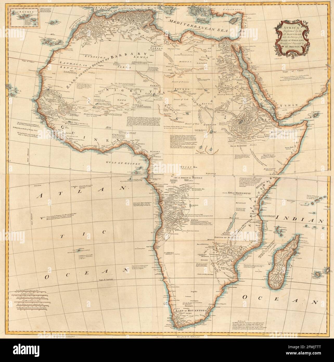 18th Century Africa Map Vintage Copper Engraved Map Of Africa From 18Th Century. All Maps Are  Beautifully Colored And Illustrated Showing The World At The Time Stock  Photo - Alamy