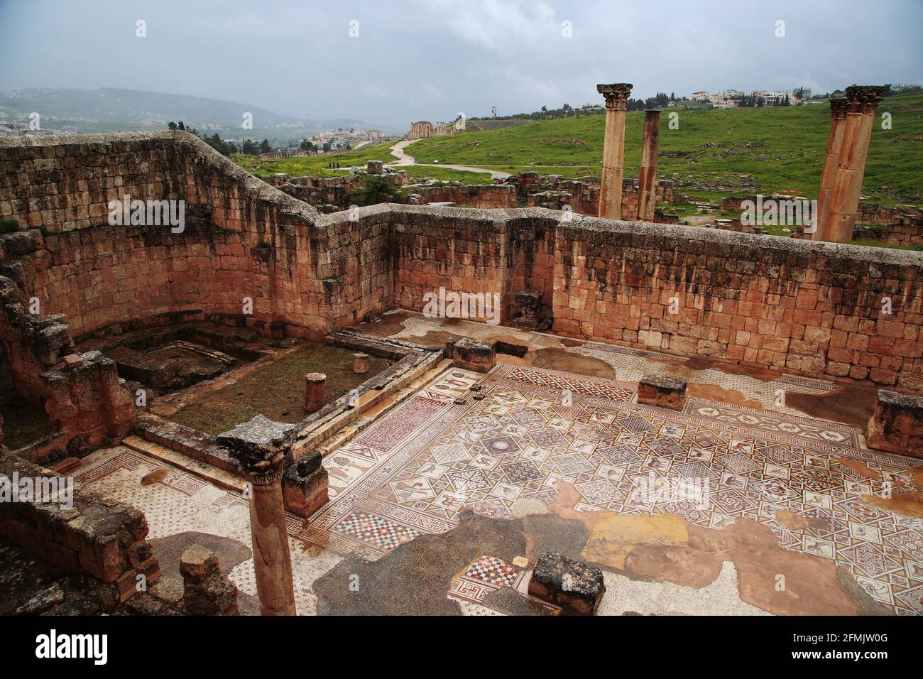 The Church of Saints Cosmas and Damianus in the city of Jerash Stock Photo