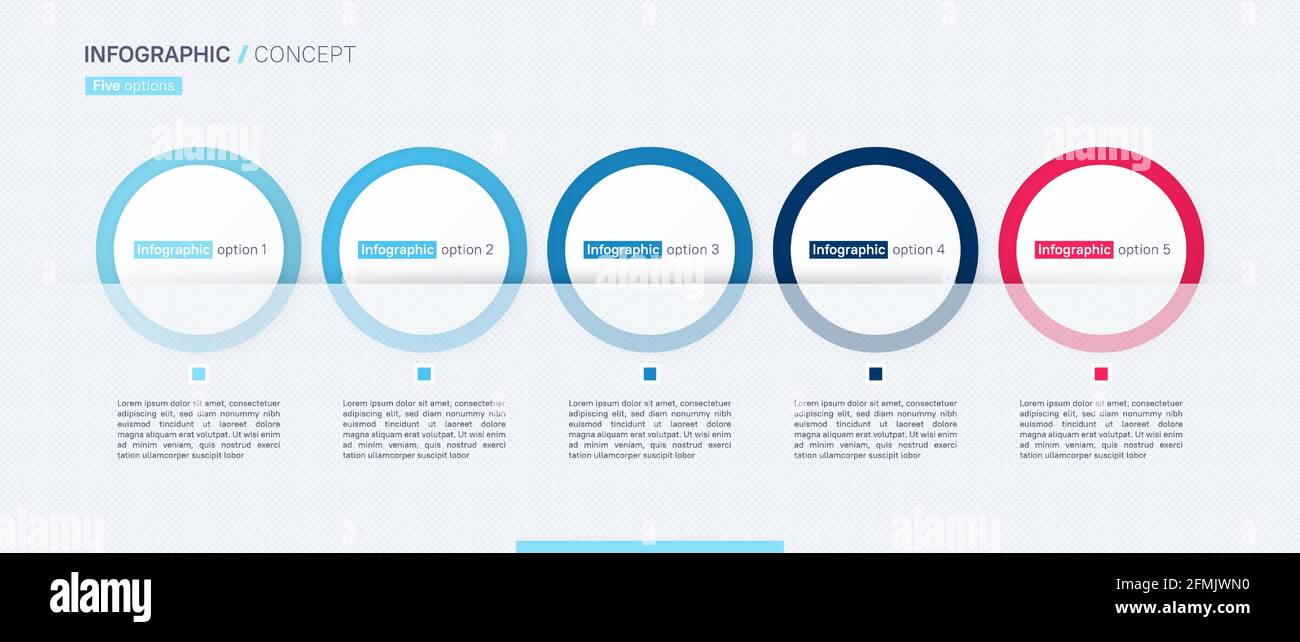 Stylish vector infographic concept template. Five options Stock Vector