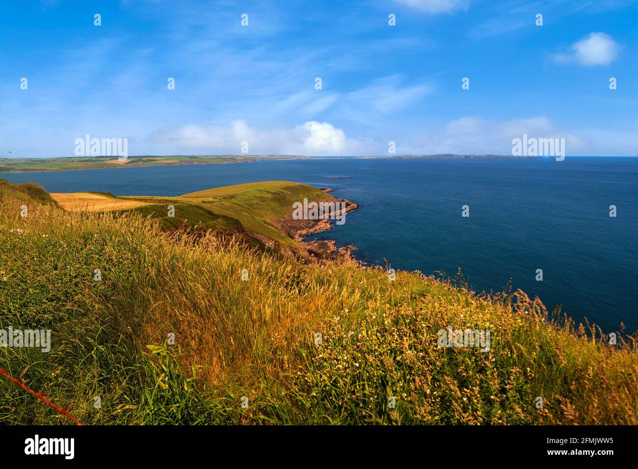 Coolum Headland facing the Atlantic Ocean in County Cork, Ireland. Stock Photo