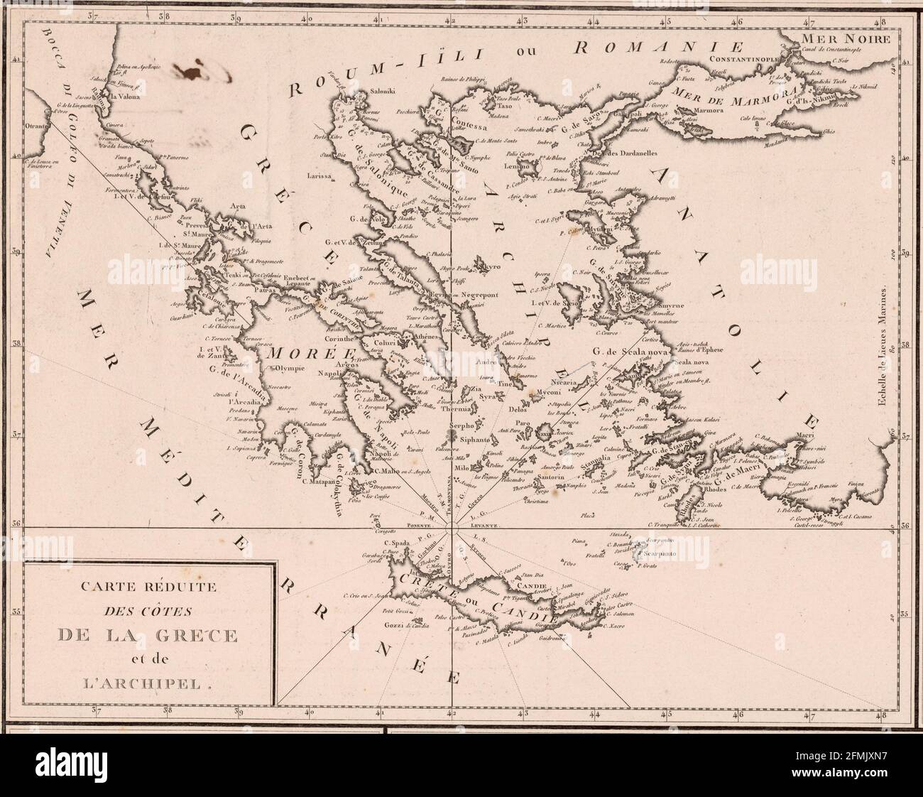 Old, antique map of the Mediterranean Sea - Middle East by Ottens R. & J.