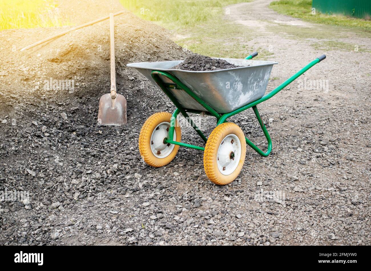 Wheelbarrow and shovel discount