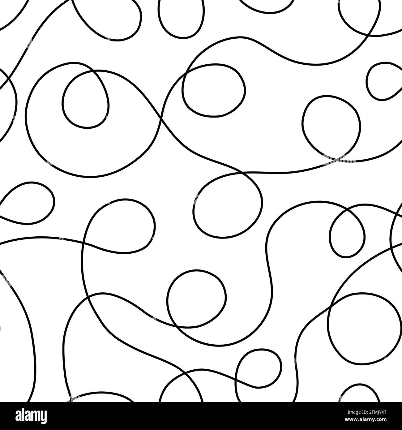 Amazing curvy rounded shapes seamless pattern. Design for print