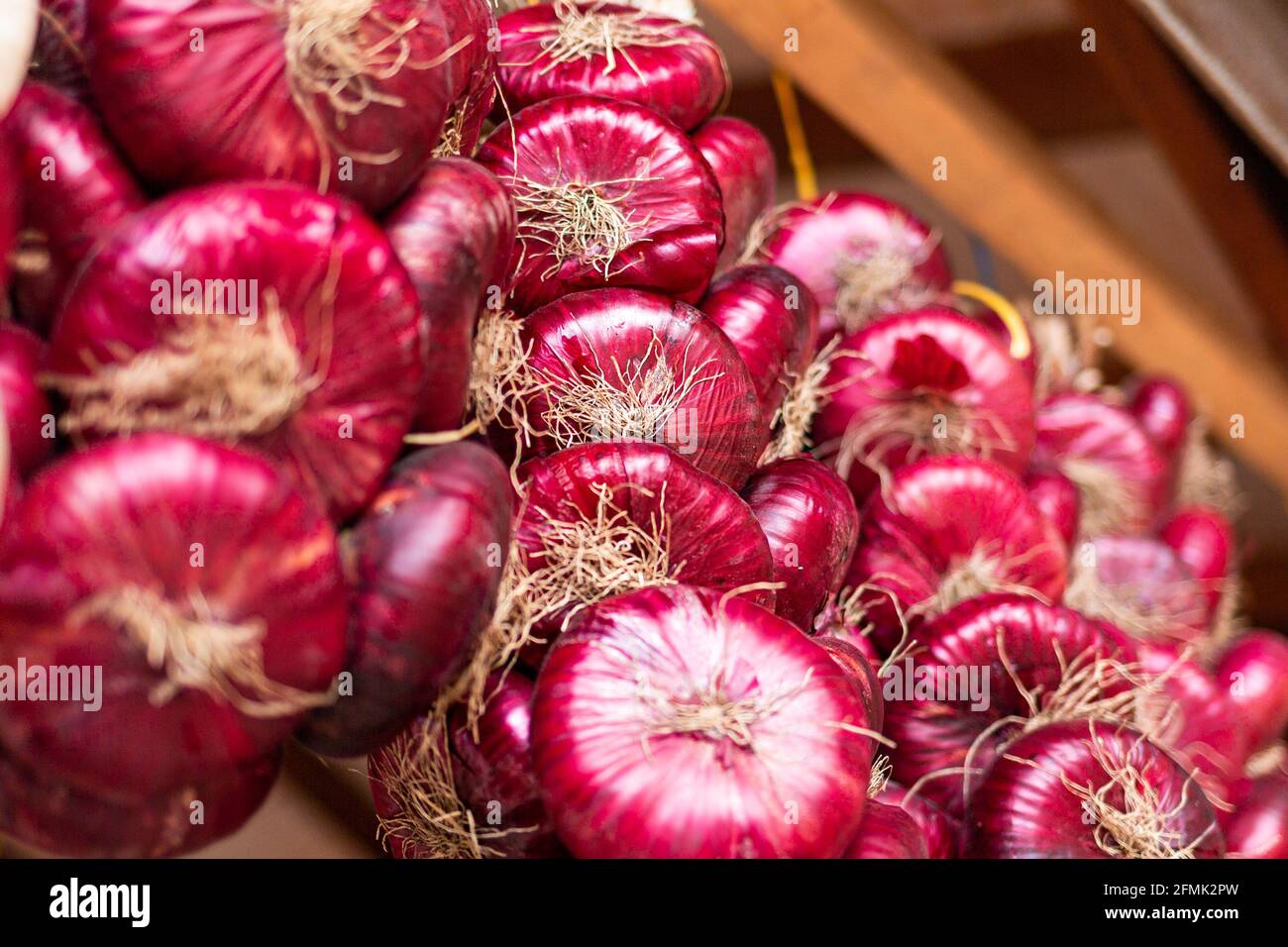 Red onions in plenty close hi-res stock photography and images - Alamy