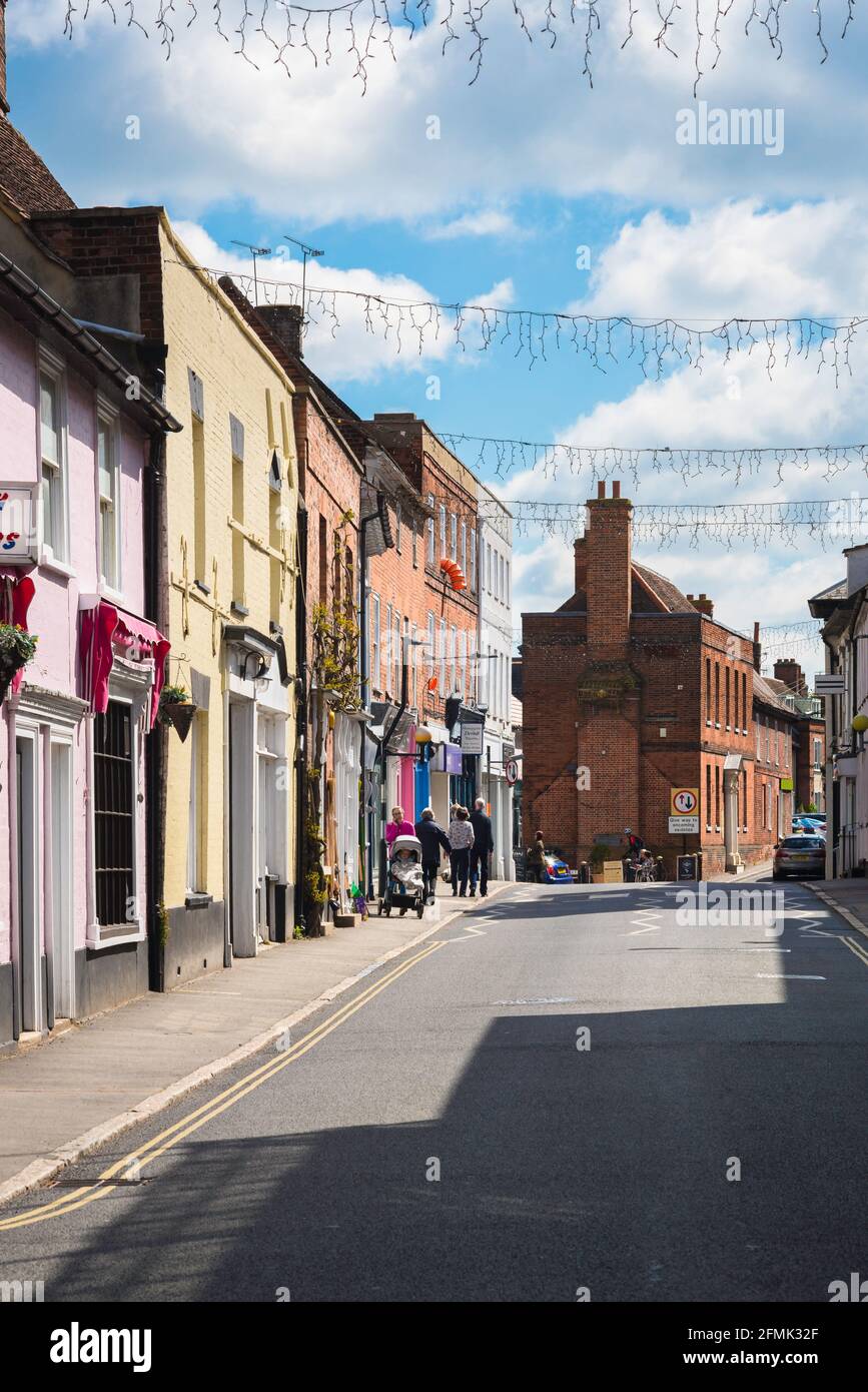 Manningtree, view of Manningtree High Street looking towards the eastern end of the town, Essex, England, UK Stock Photo