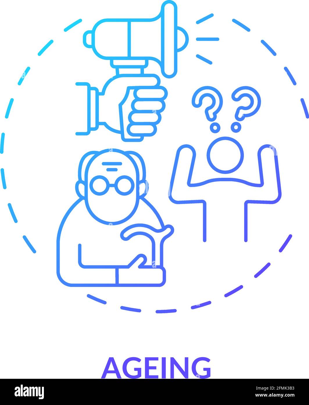 Ageing concept icon Stock Vector