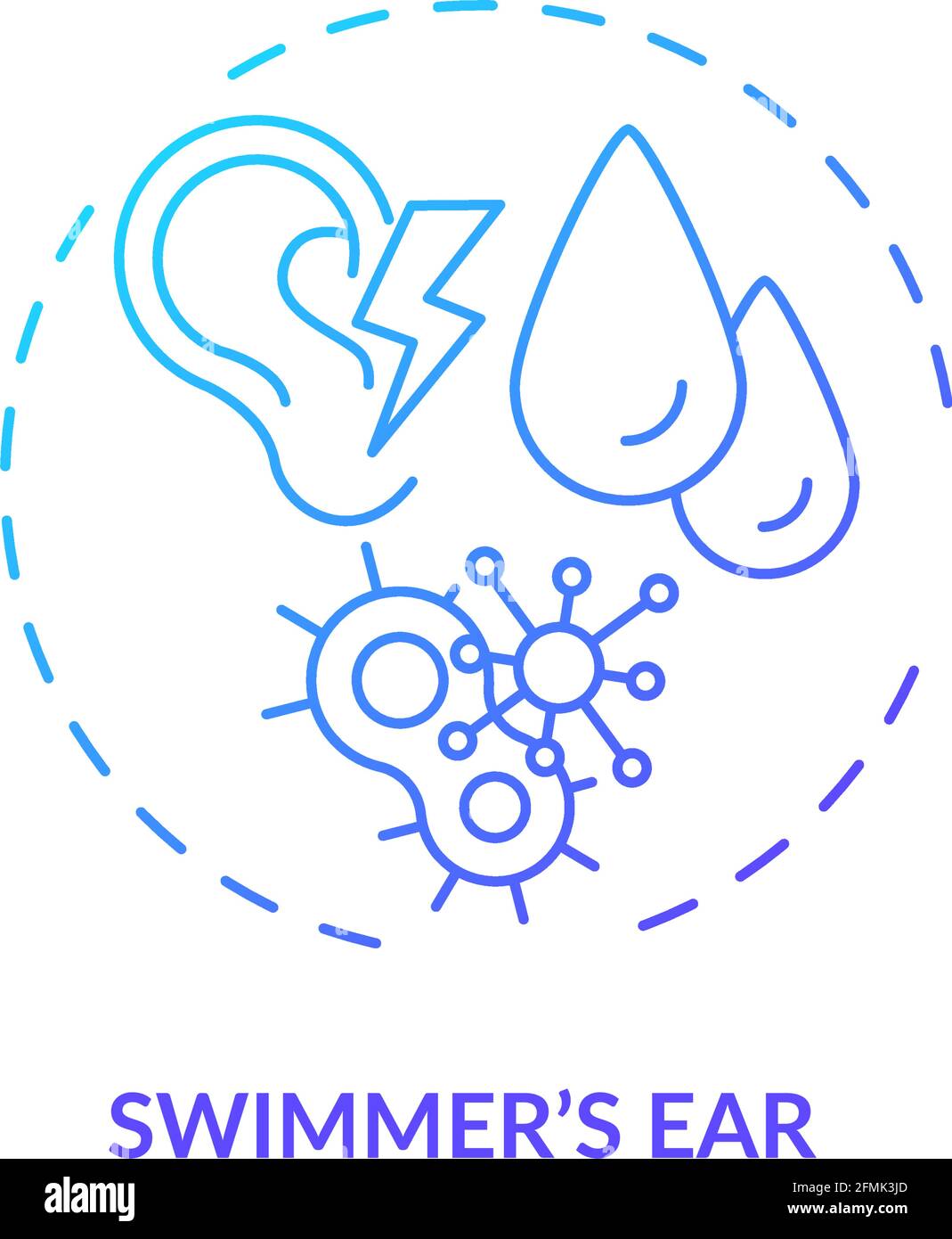 Swimmer ear concept icon Stock Vector