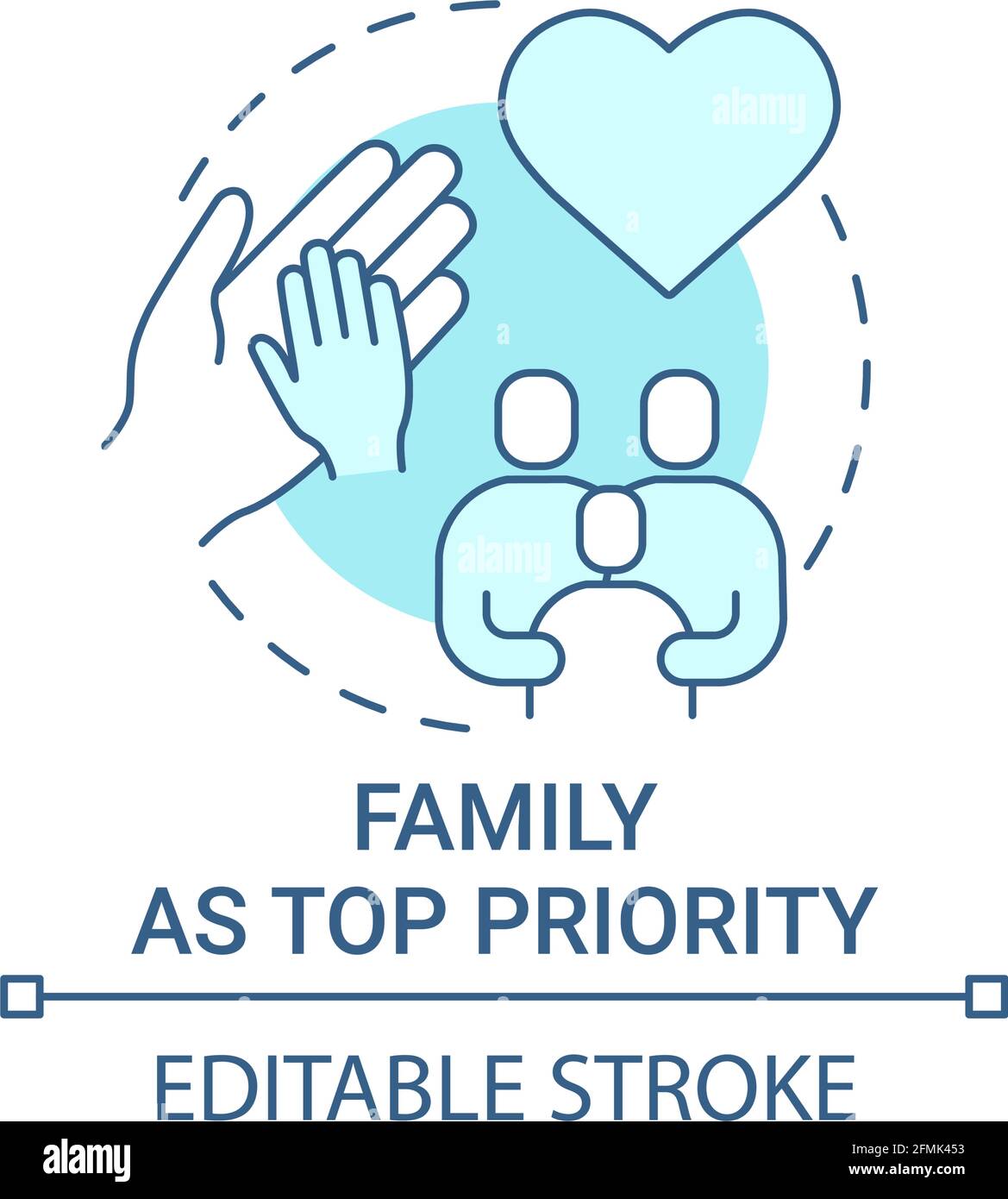 family-as-top-priority-concept-icon-stock-vector-image-art-alamy