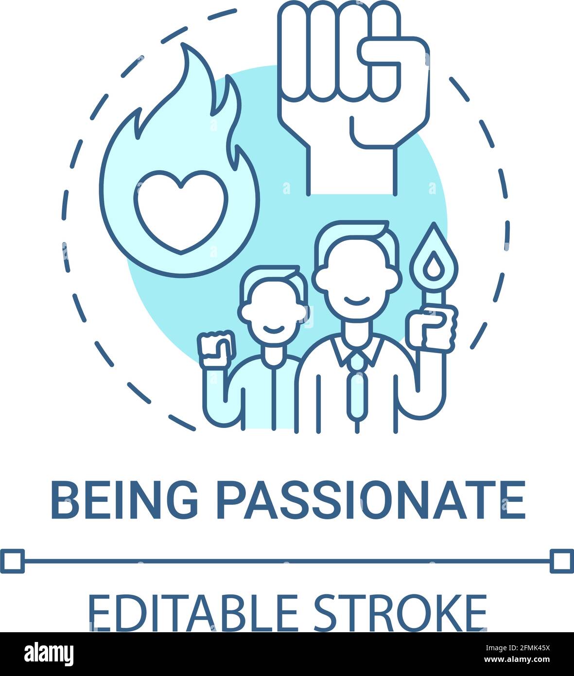 Being passionate concept icon Stock Vector